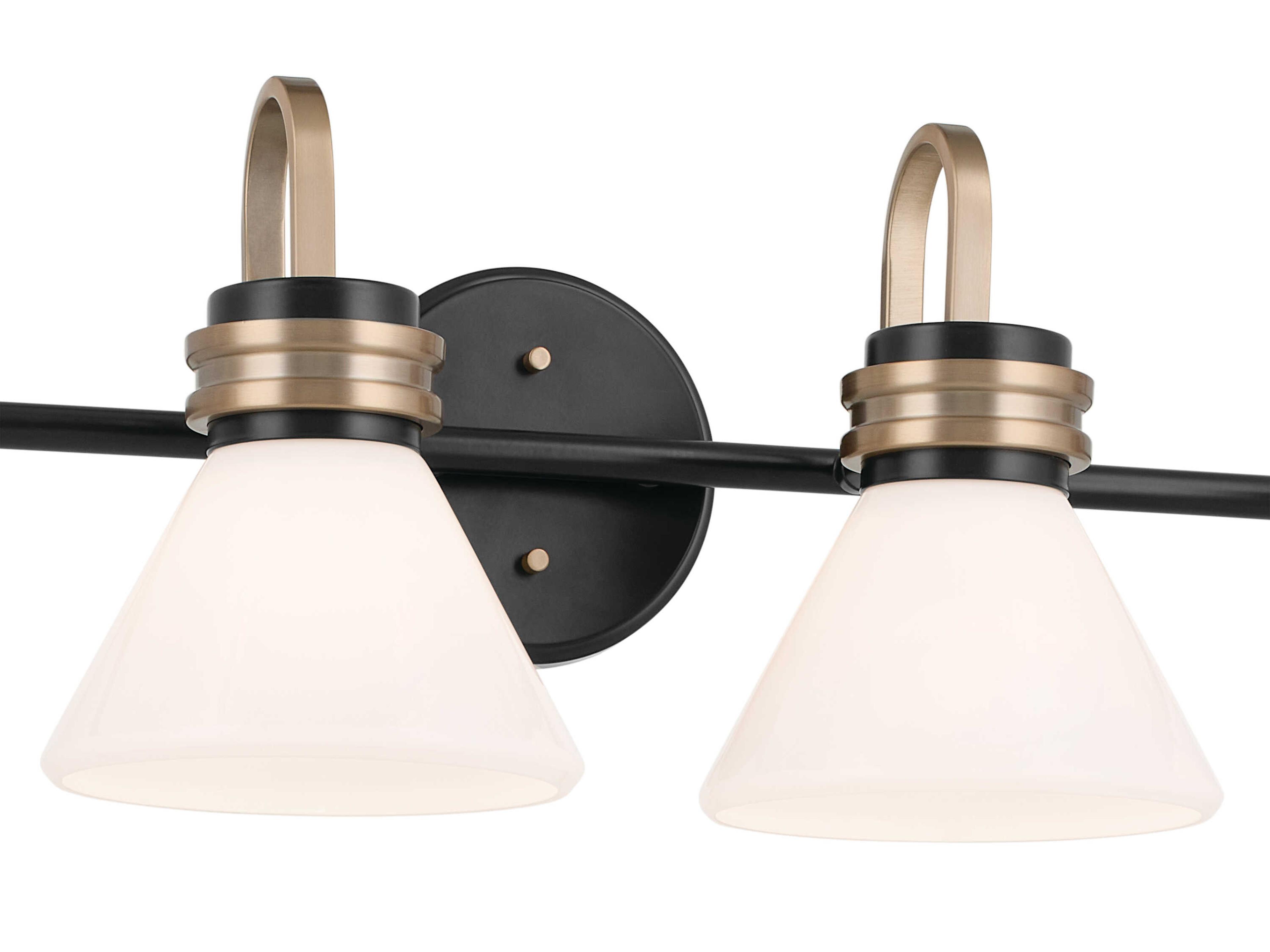 Kichler Farum 4-Light Black Brass Glass Vanity Light