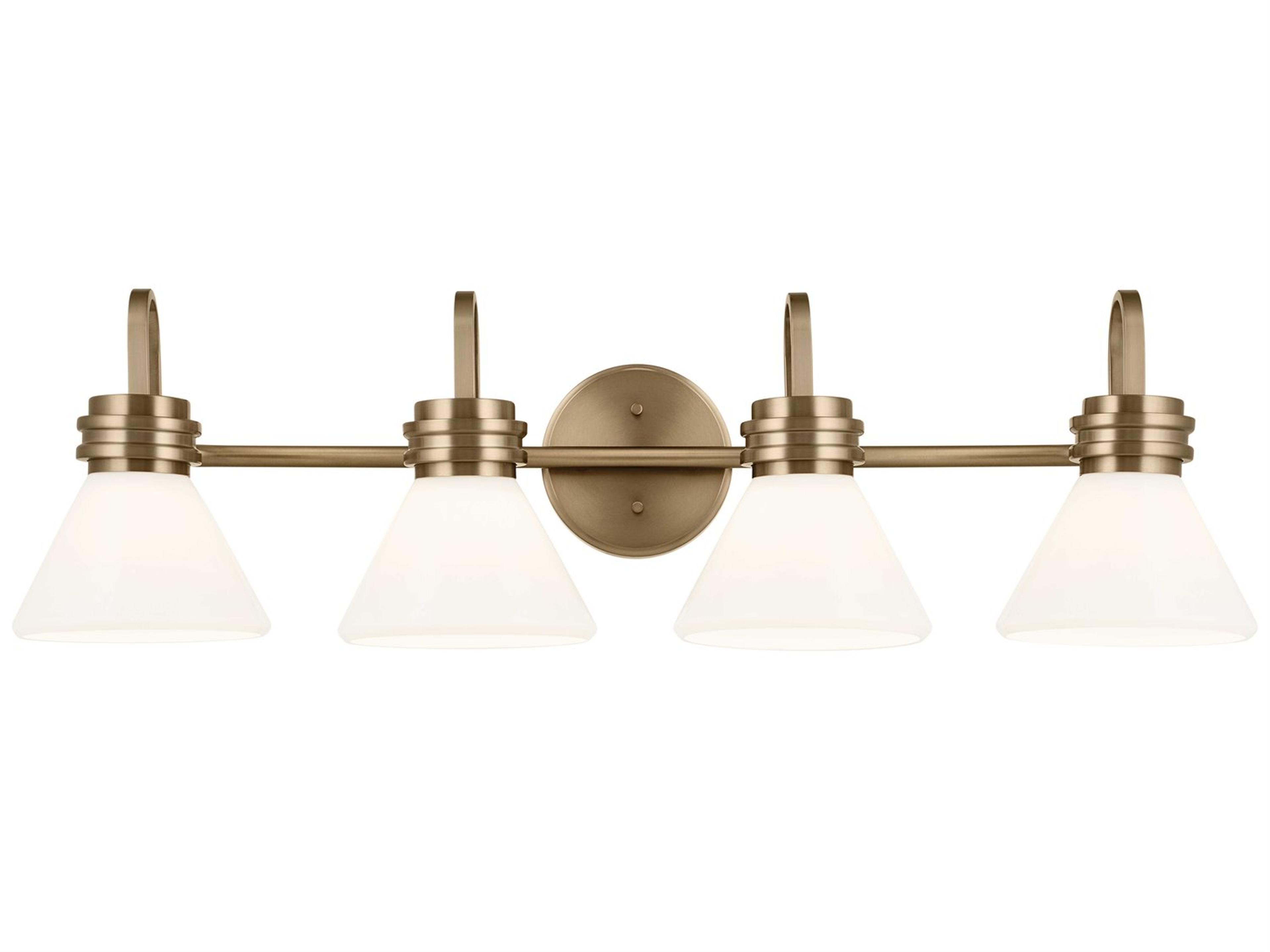 Kichler Farum 4-Light Champagne Bronze Glass Vanity Light