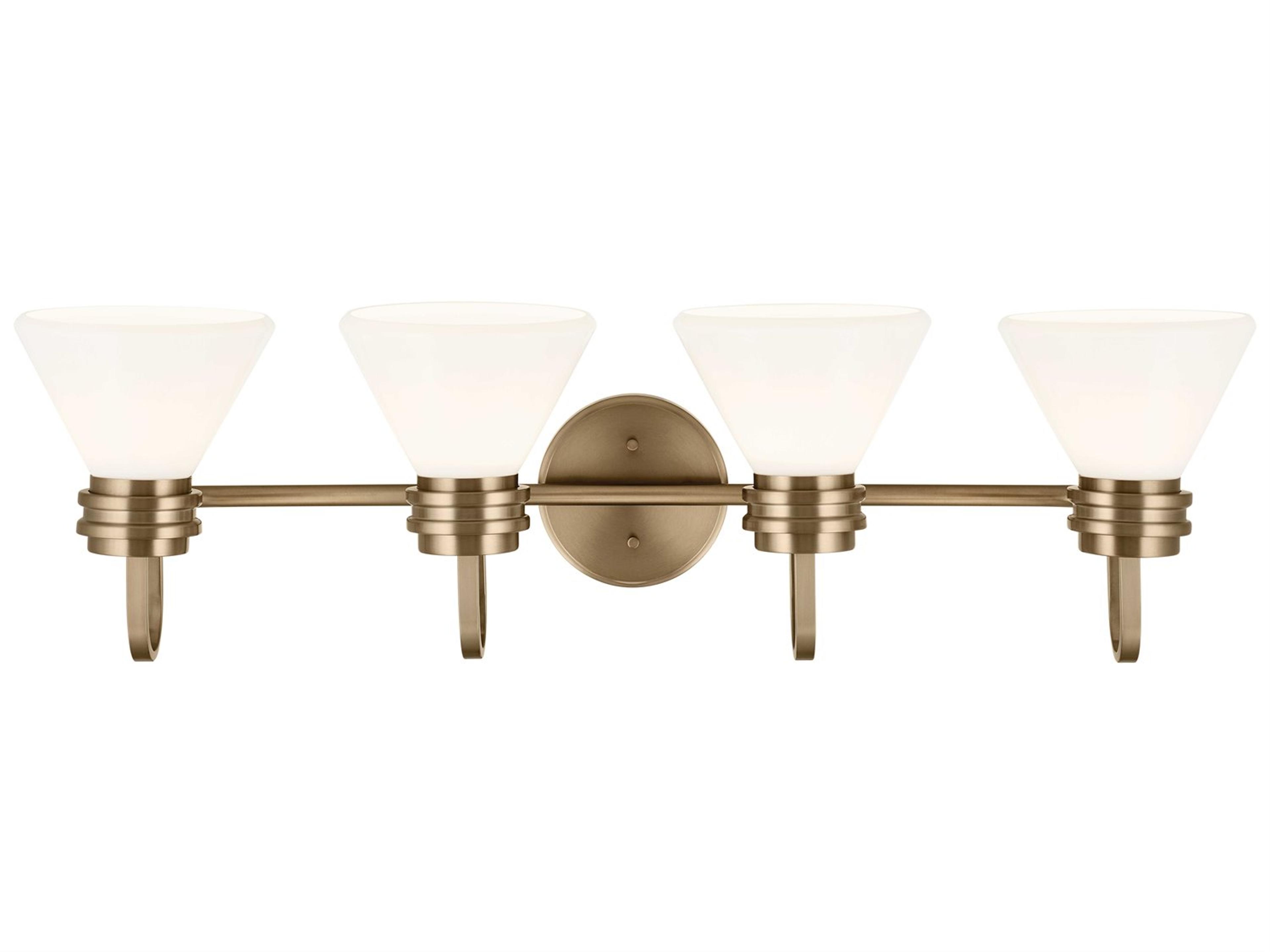 Kichler Farum 4-Light Champagne Bronze Glass Vanity Light
