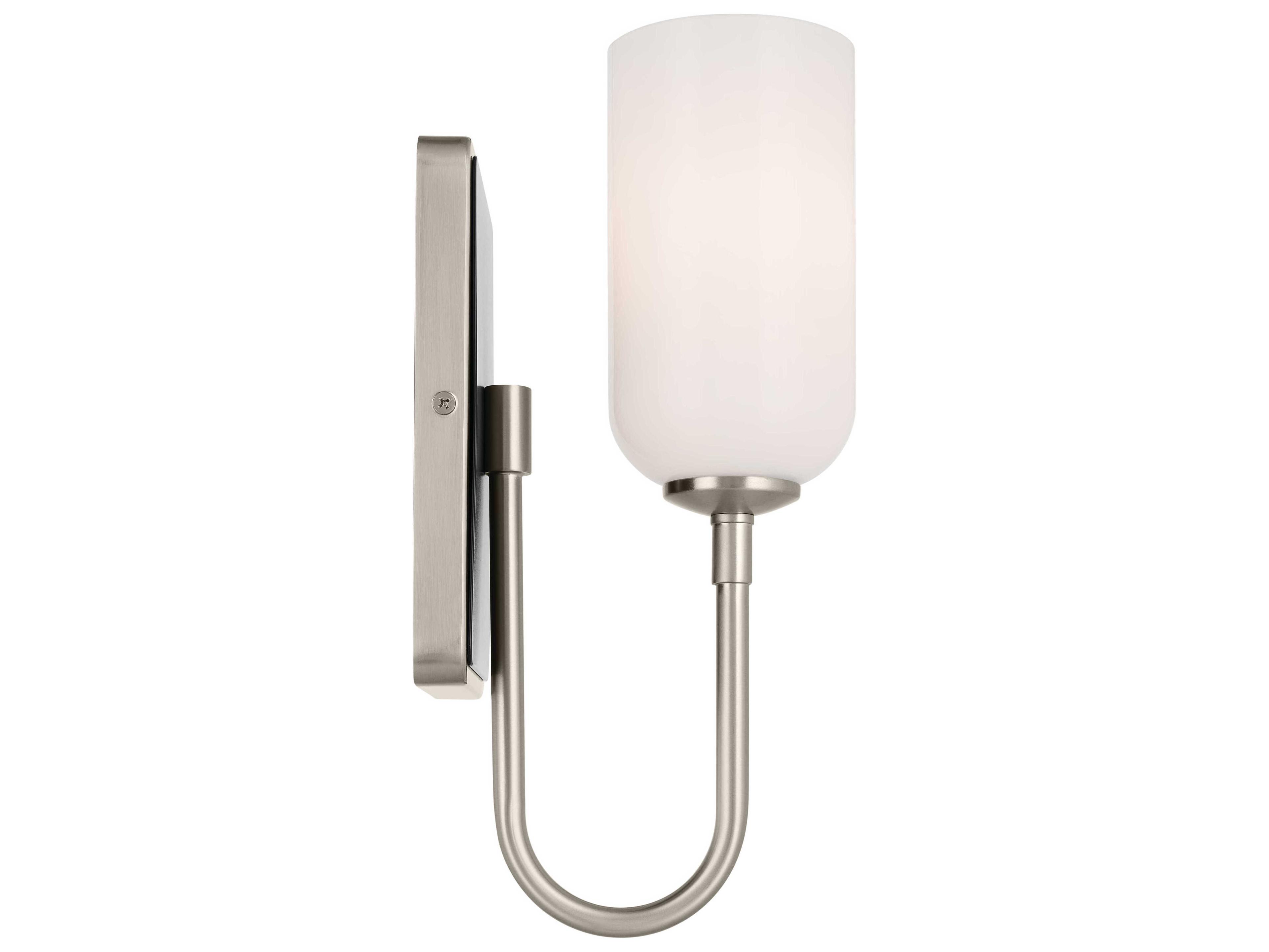 Kichler Solia 1-Light Brushed Nickel Glass Wall Sconce