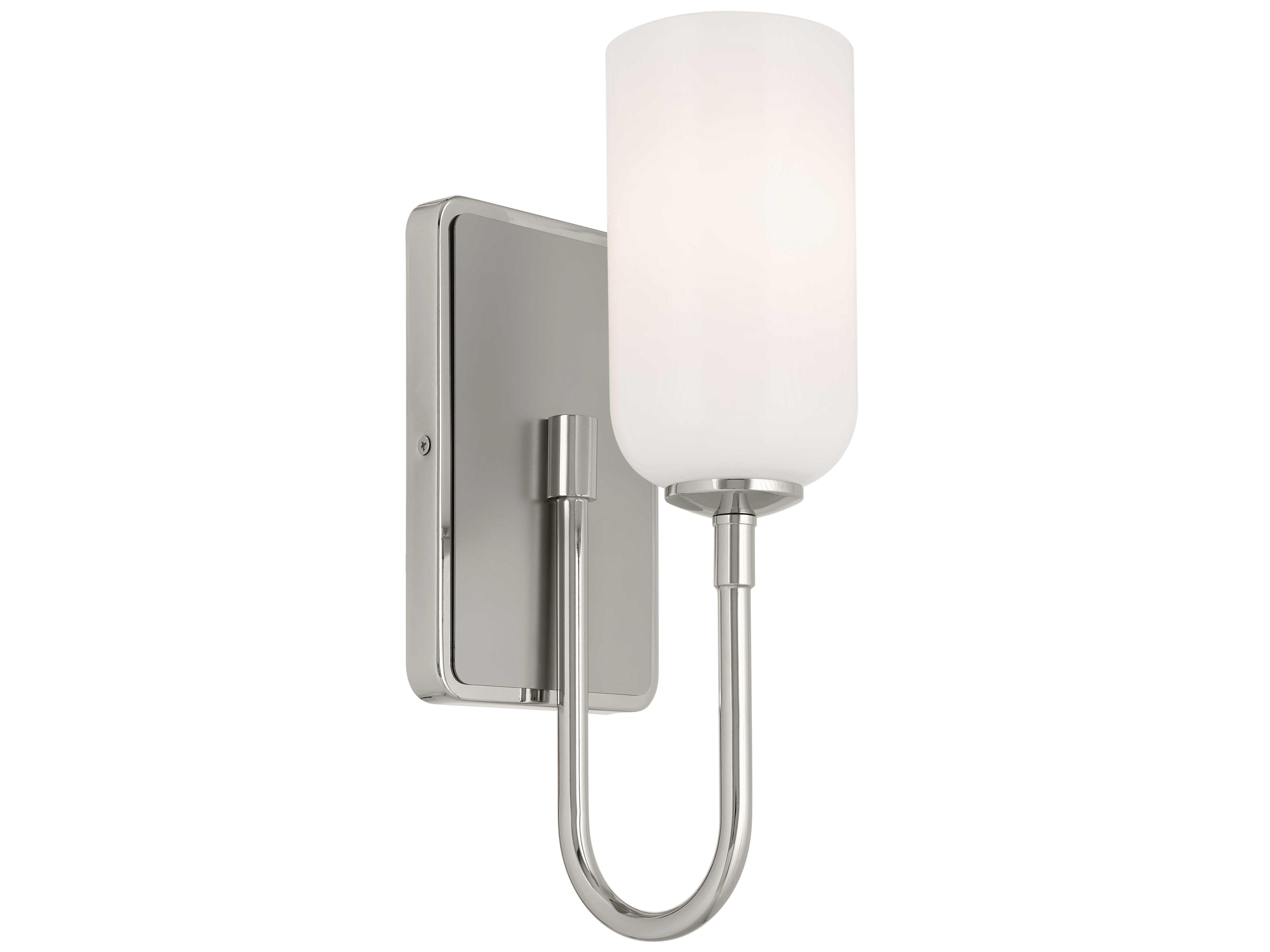 Solia 1-Light Polished Nickel Glass Wall Sconce