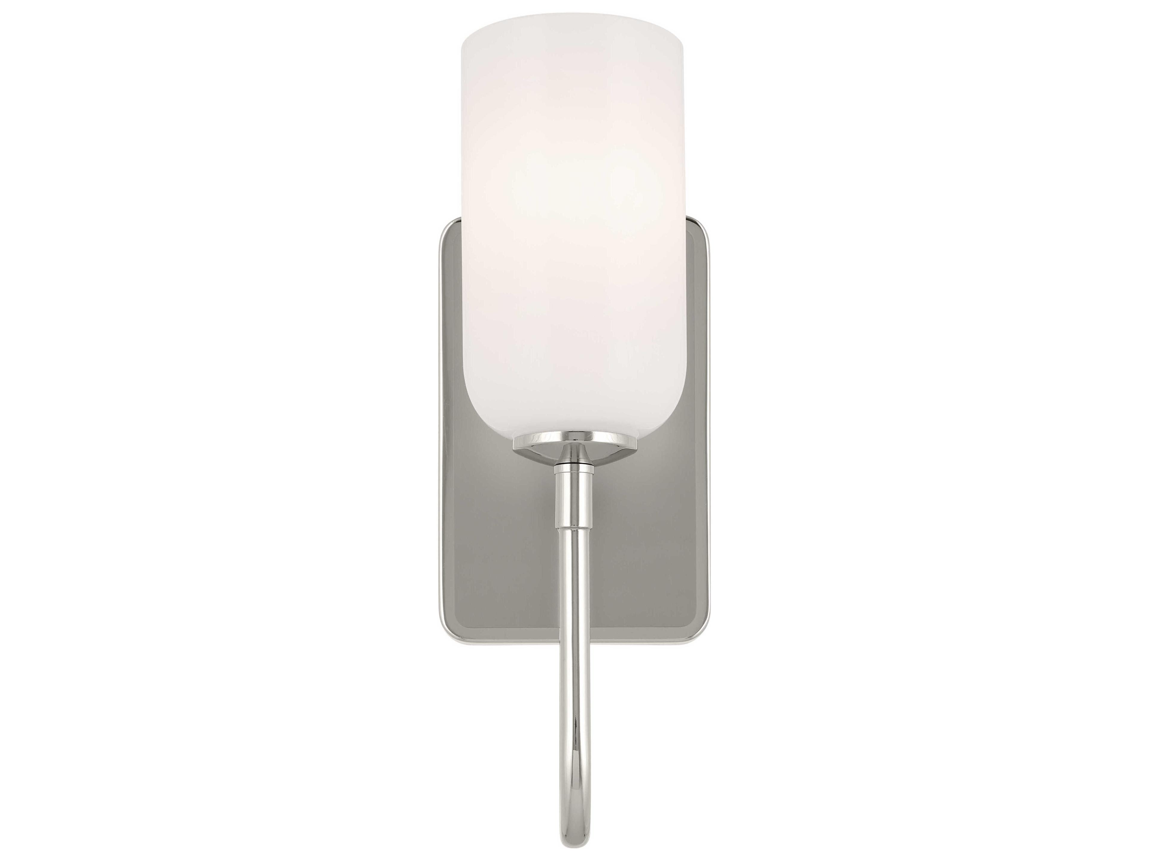 Kichler Solia 1-Light Polished Nickel Glass Wall Sconce
