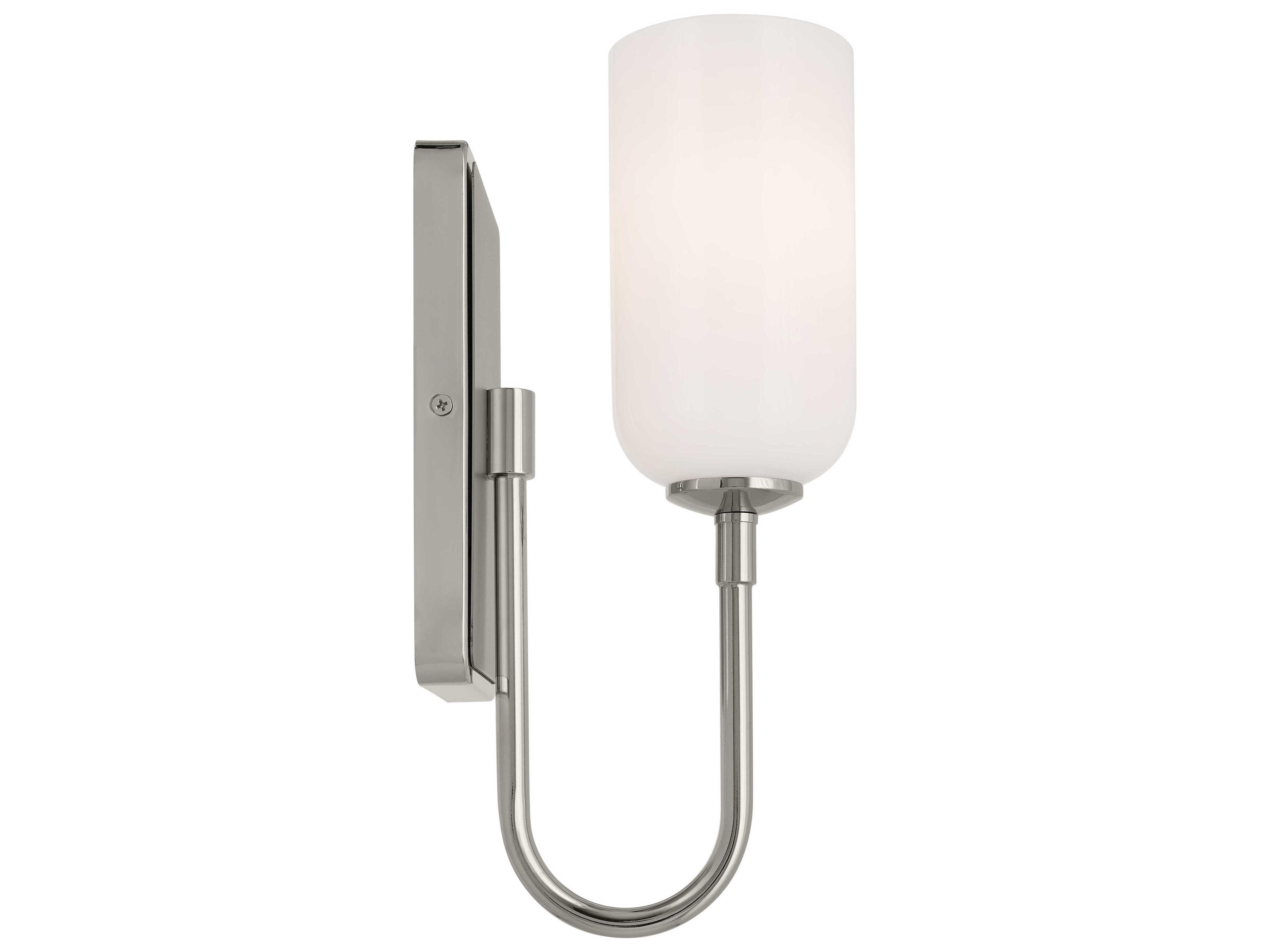 Kichler Solia 1-Light Polished Nickel Glass Wall Sconce