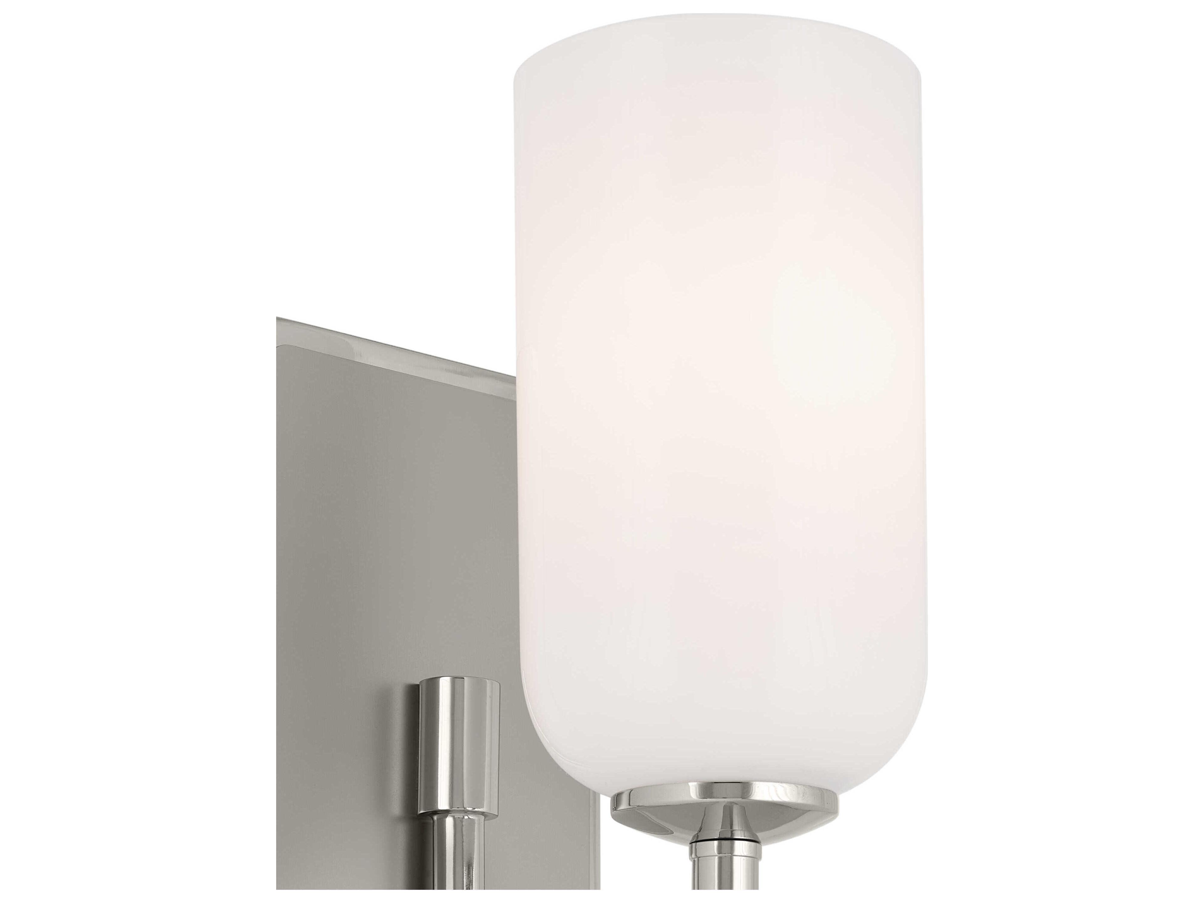 Kichler Solia 1-Light Polished Nickel Glass Wall Sconce