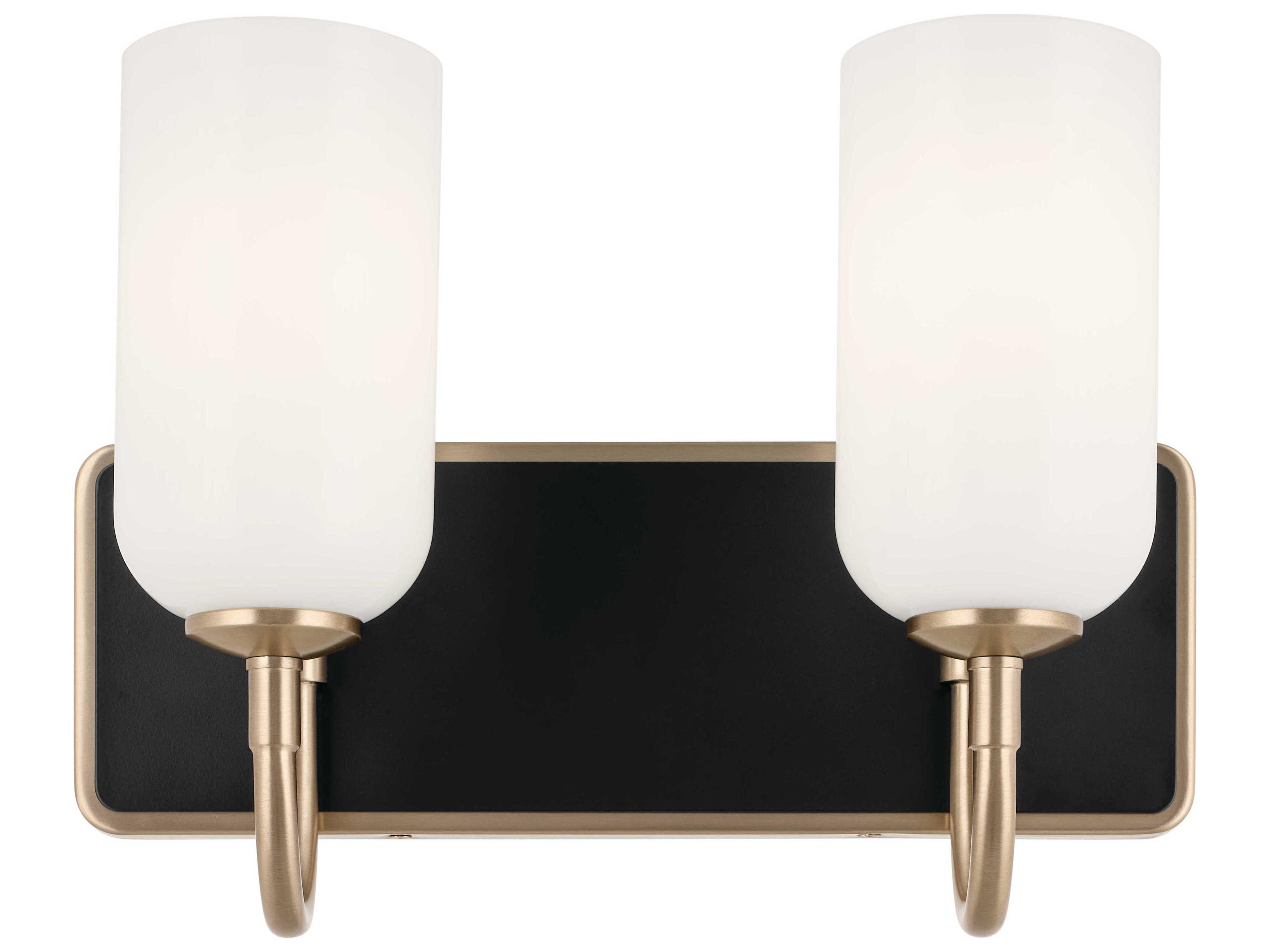 Kichler Solia 2-Light Champagne Bronze Glass Vanity Light