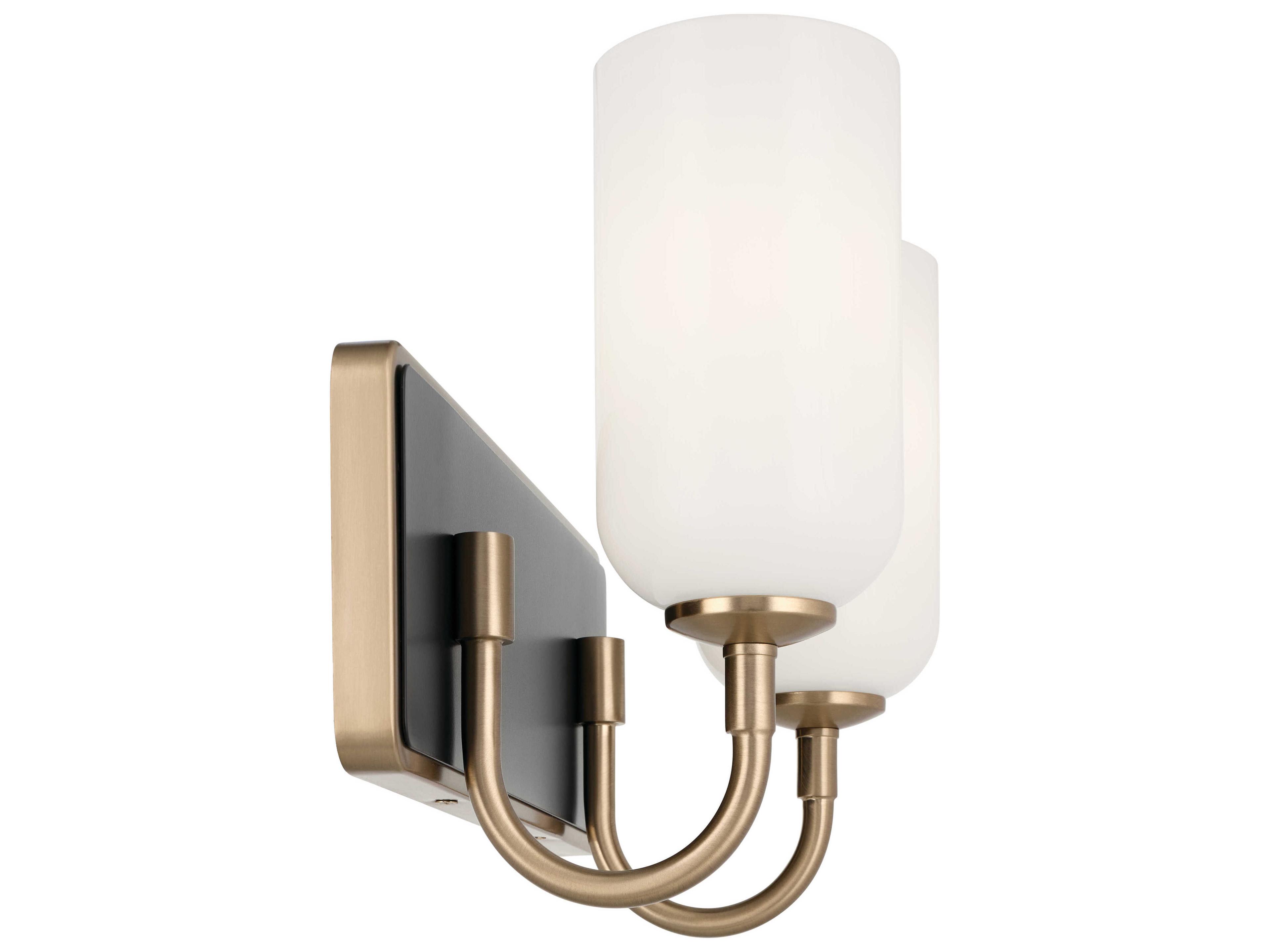 Kichler Solia 2-Light Champagne Bronze Glass Vanity Light