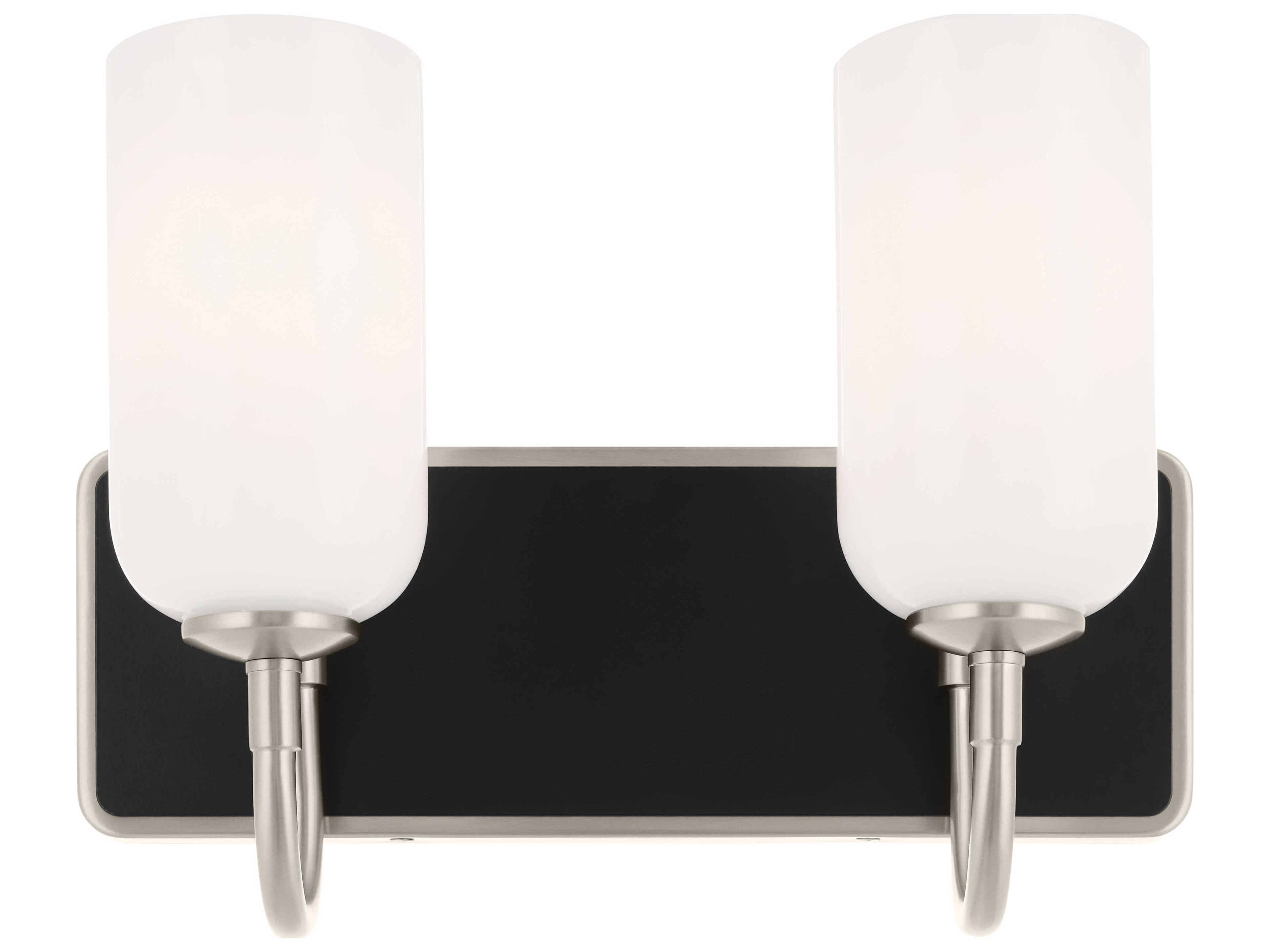 Kichler Solia 2-Light Brushed Nickel Glass Vanity Light