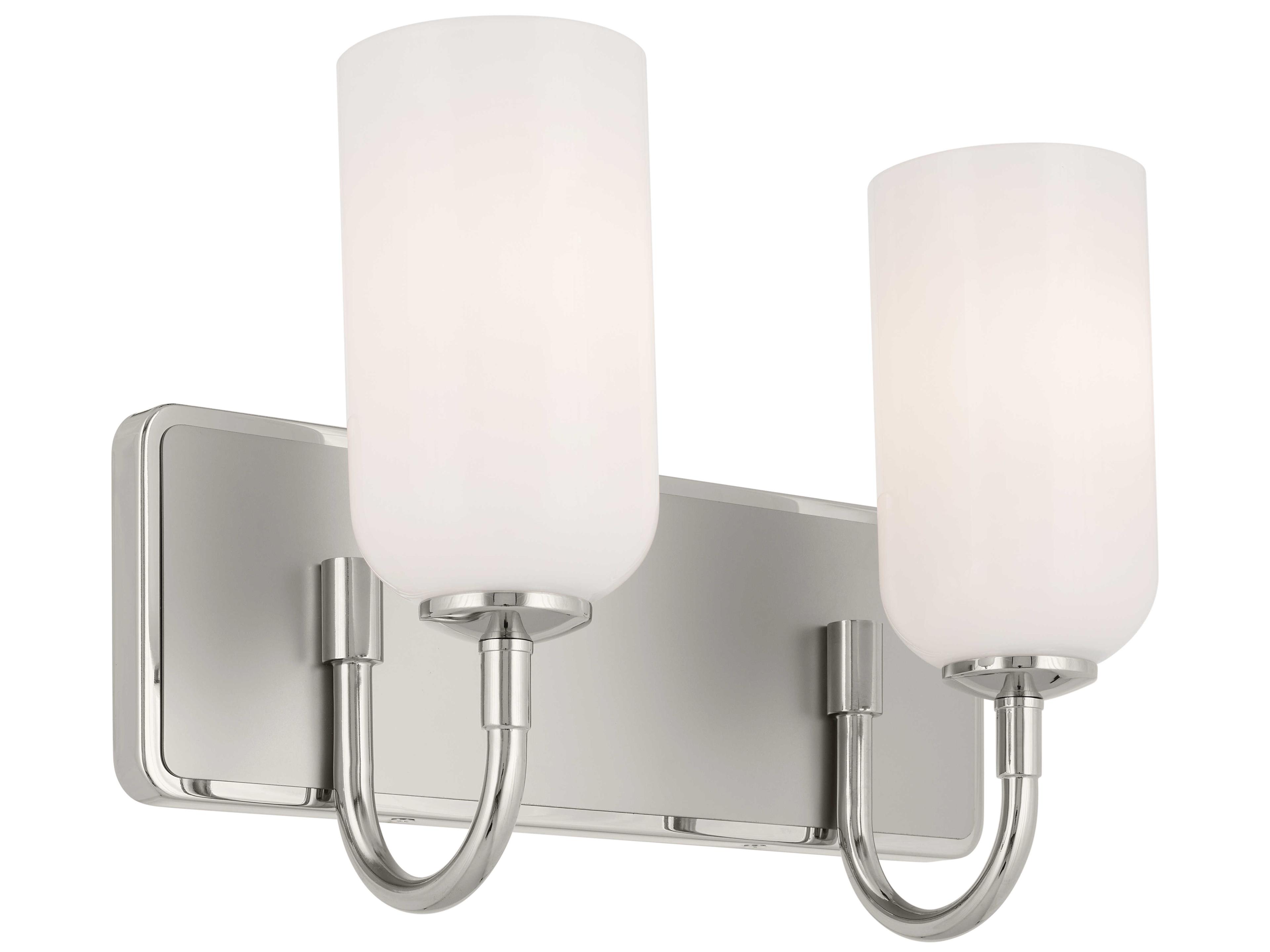 Solia 2-Light Polished Nickel Glass Vanity Light