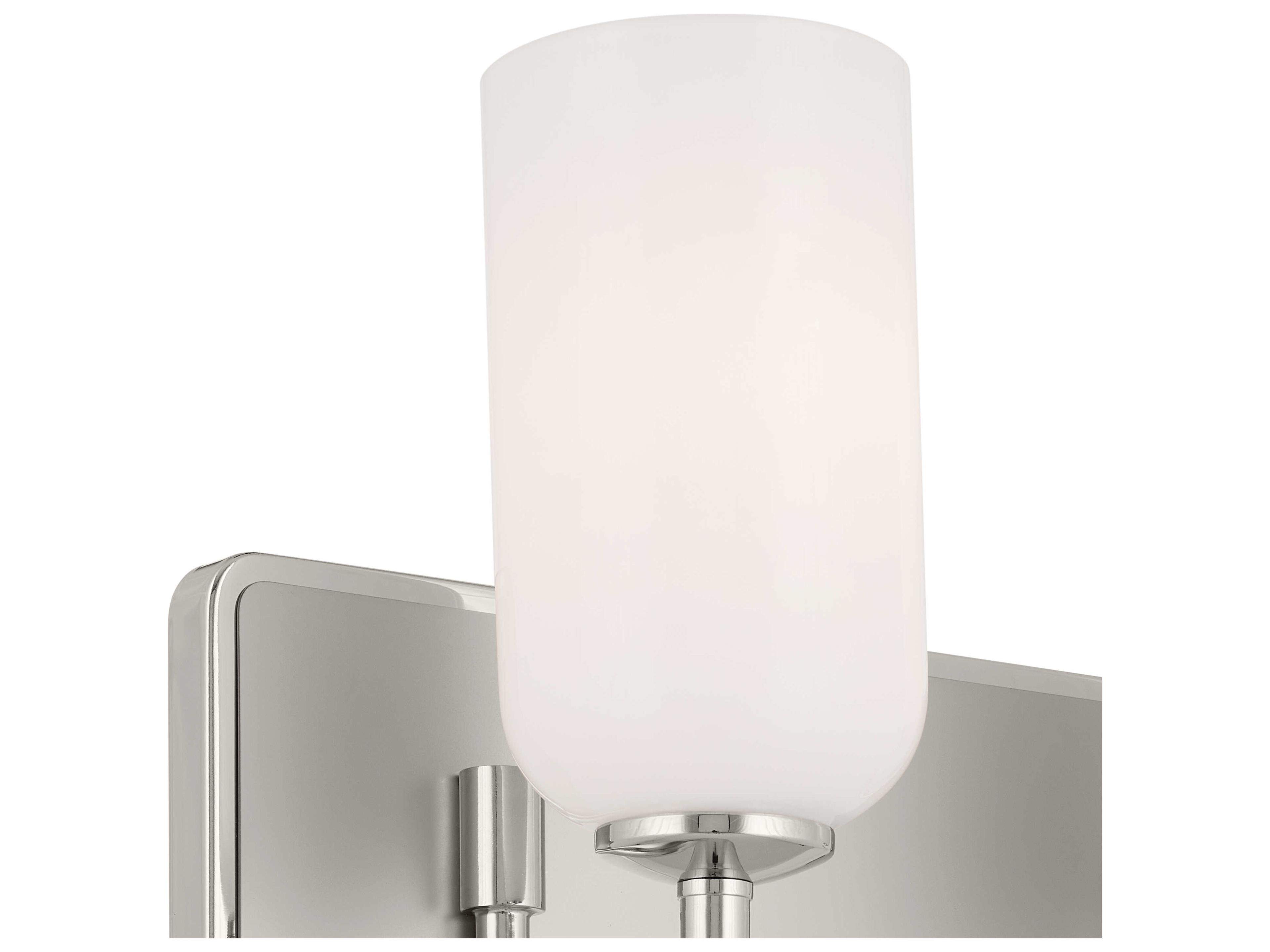 Kichler Solia 2-Light Polished Nickel Glass Vanity Light