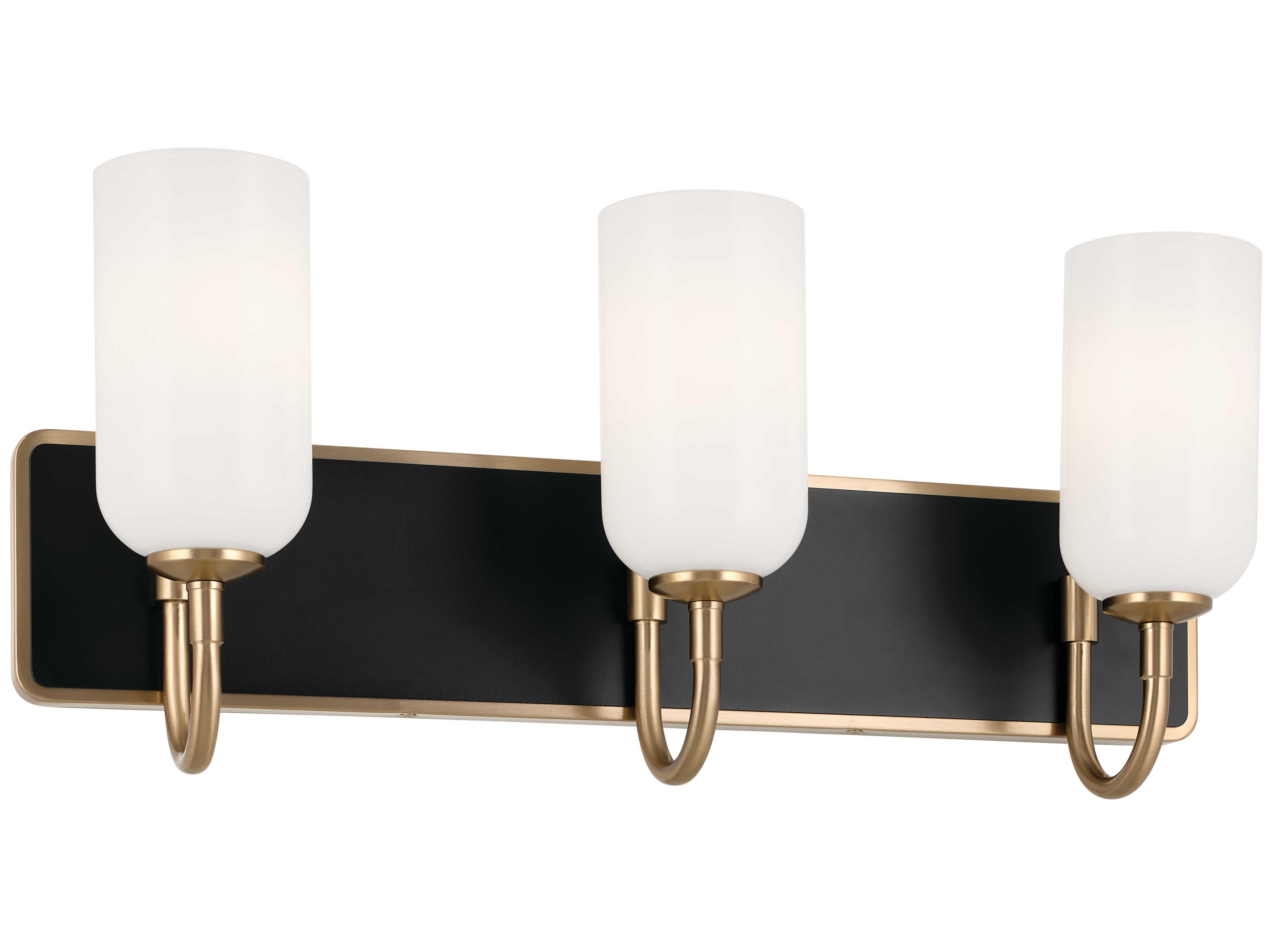 Solia 3-Light Champagne Bronze Glass Vanity Light