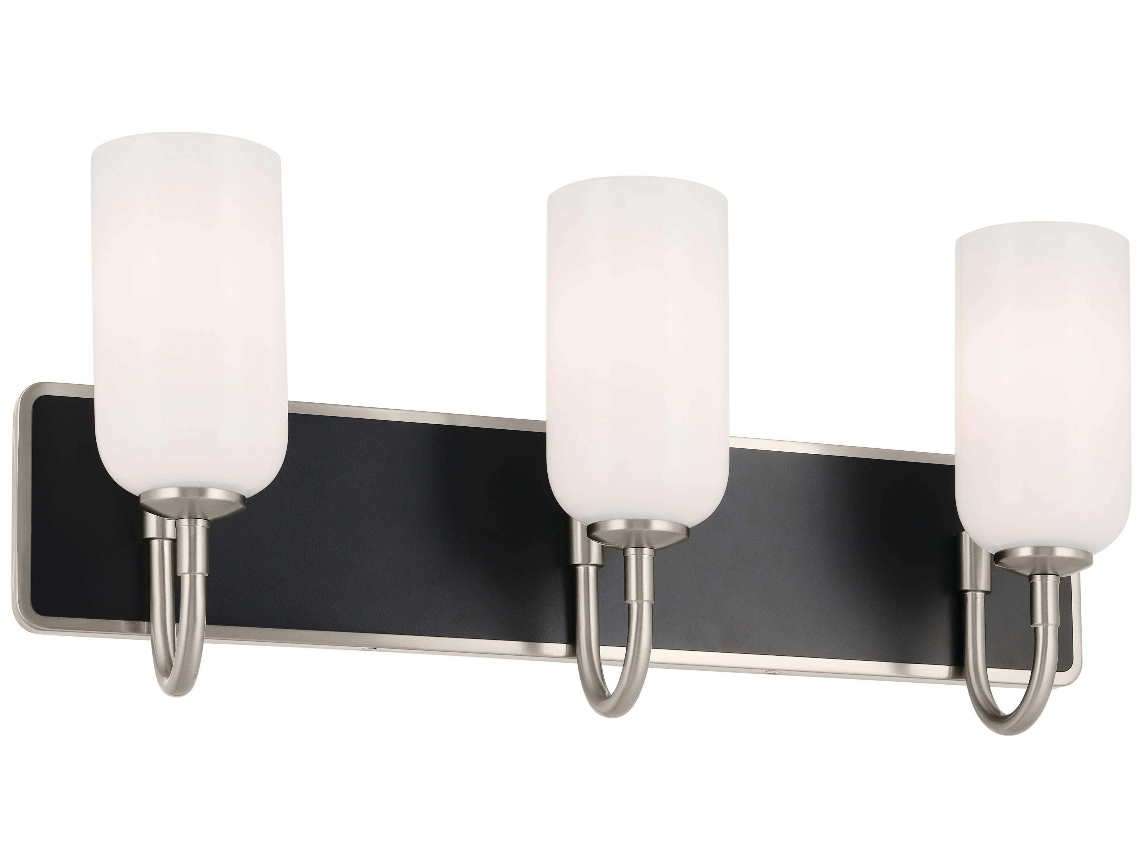 Solia 3-Light Brushed Nickel Glass Vanity Light