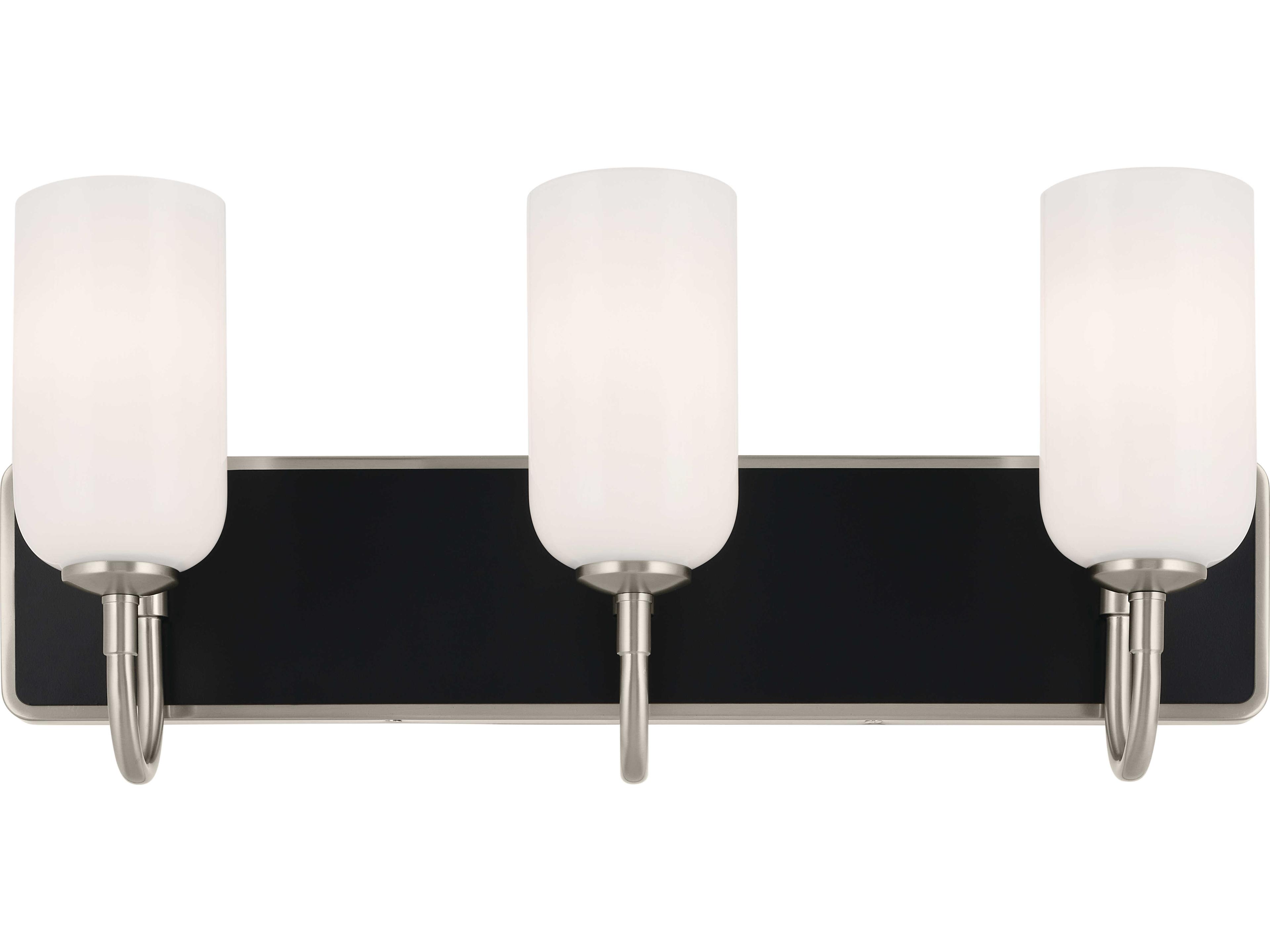 Kichler Solia 3-Light Brushed Nickel Glass Vanity Light