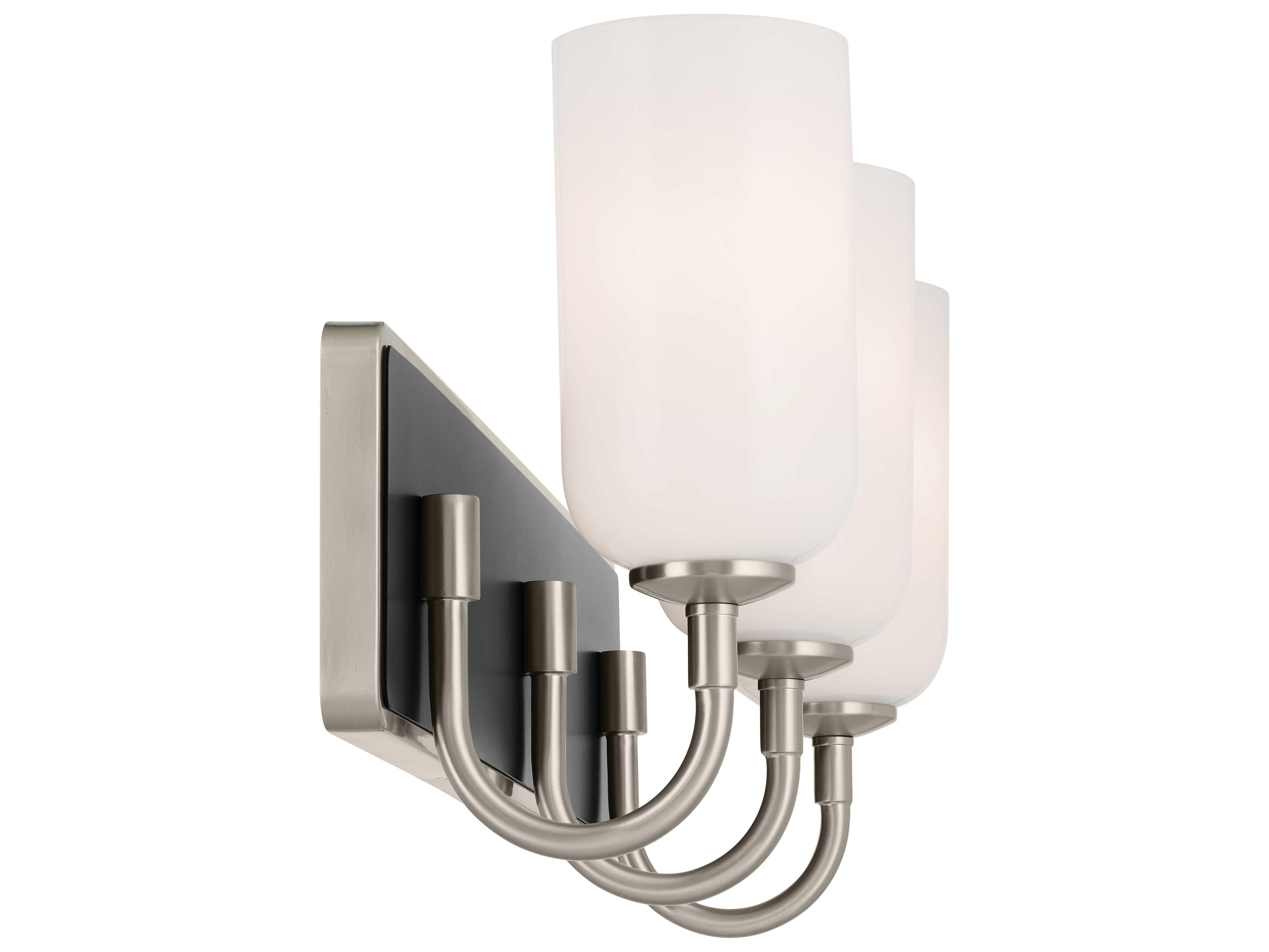 Kichler Solia 3-Light Brushed Nickel Glass Vanity Light
