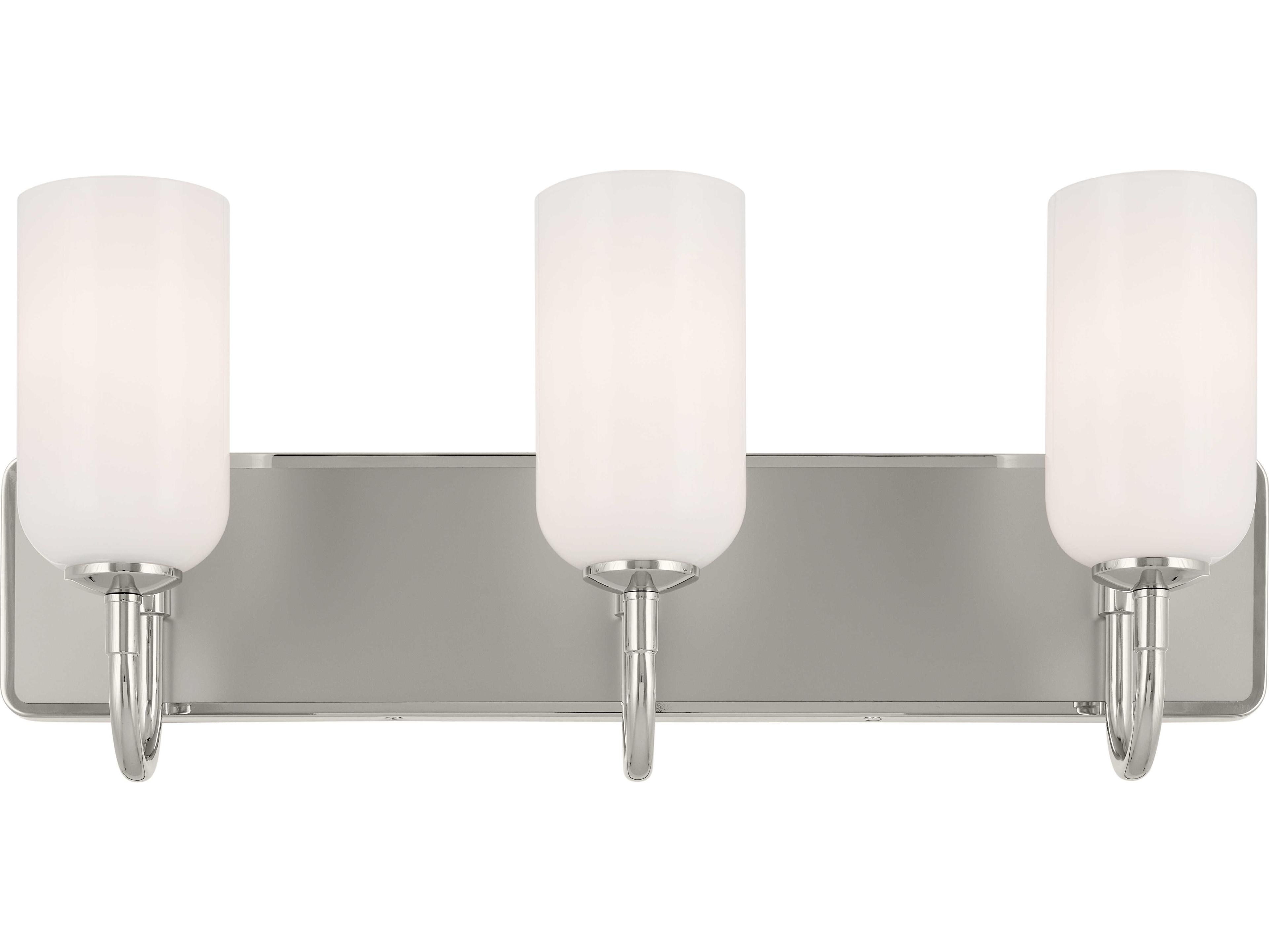 Kichler Solia 3-Light Polished Nickel Glass Vanity Light