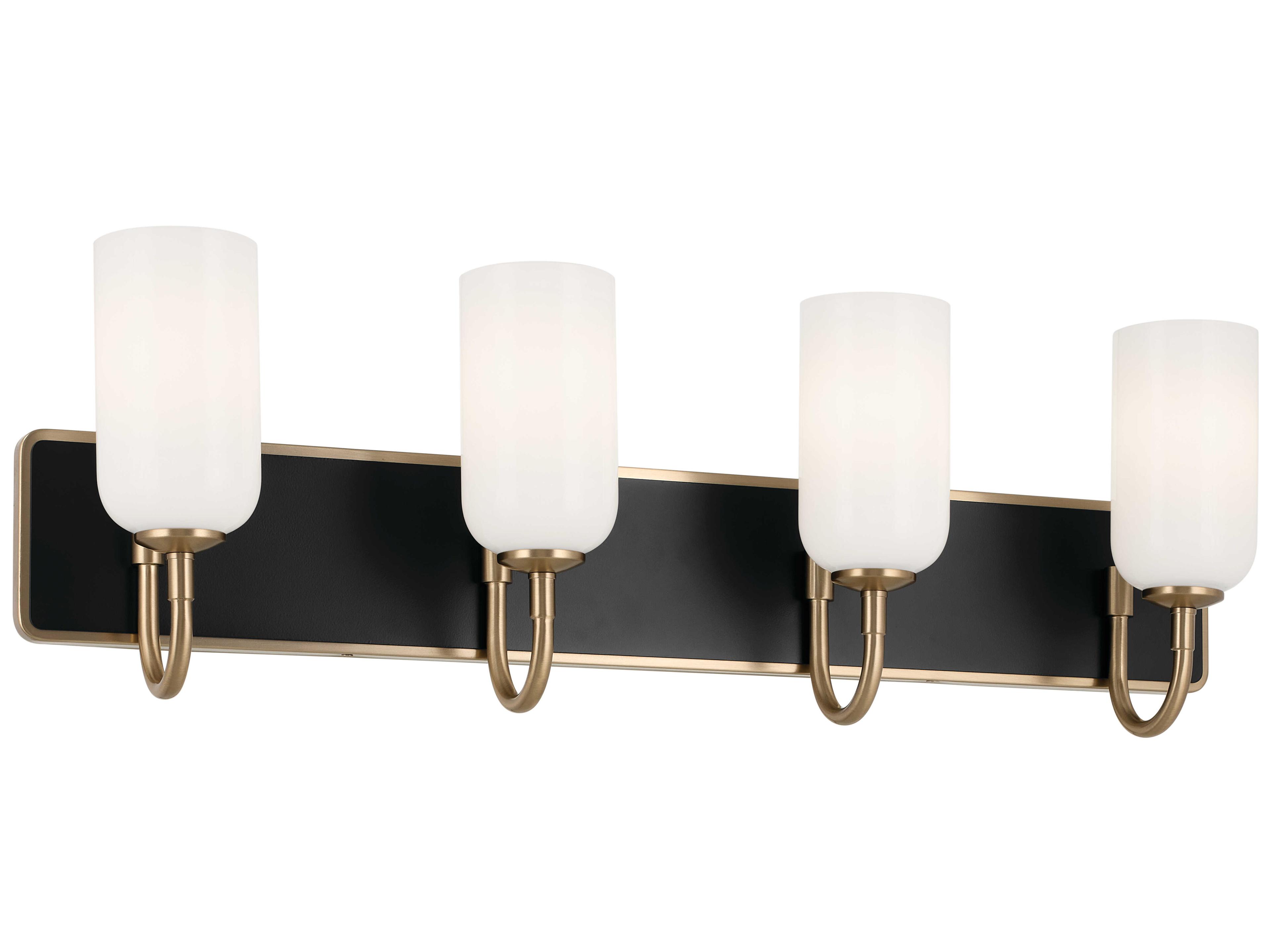Solia 4-Light Champagne Bronze Glass Vanity Light