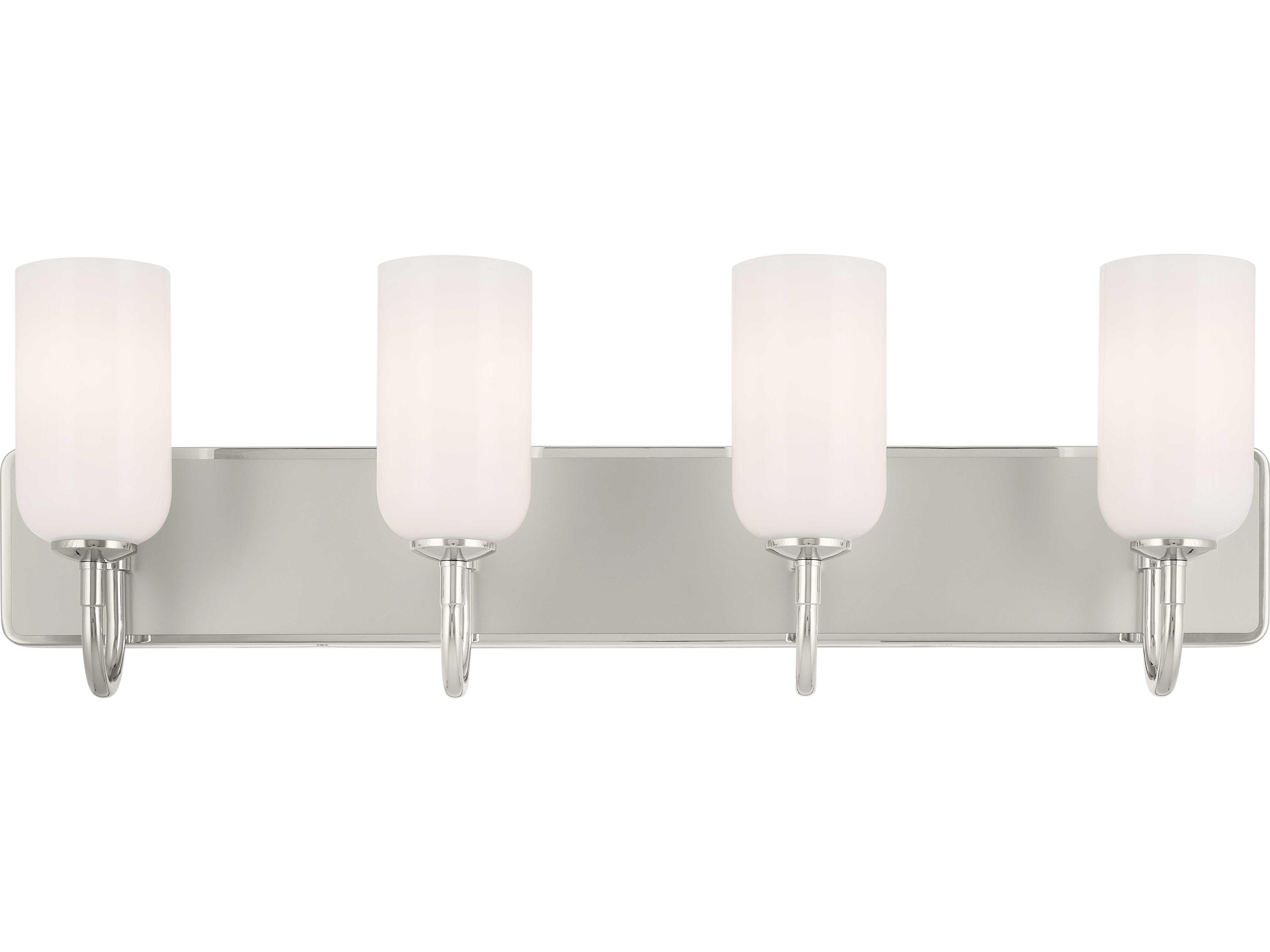 Kichler Solia 4-Light Polished Nickel Glass Vanity Light