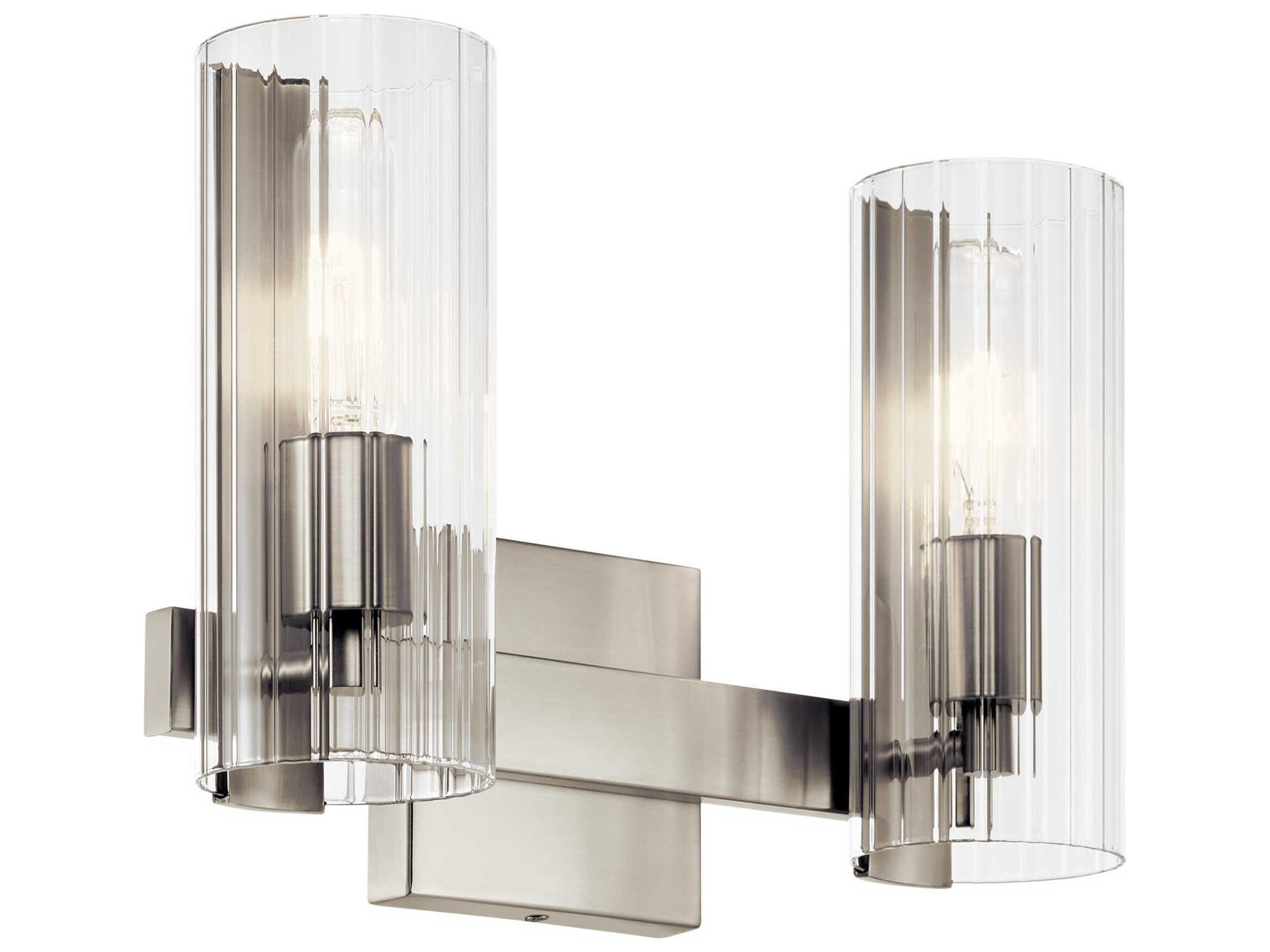 Jemsa 2-Light Brushed Nickel Vanity Light
