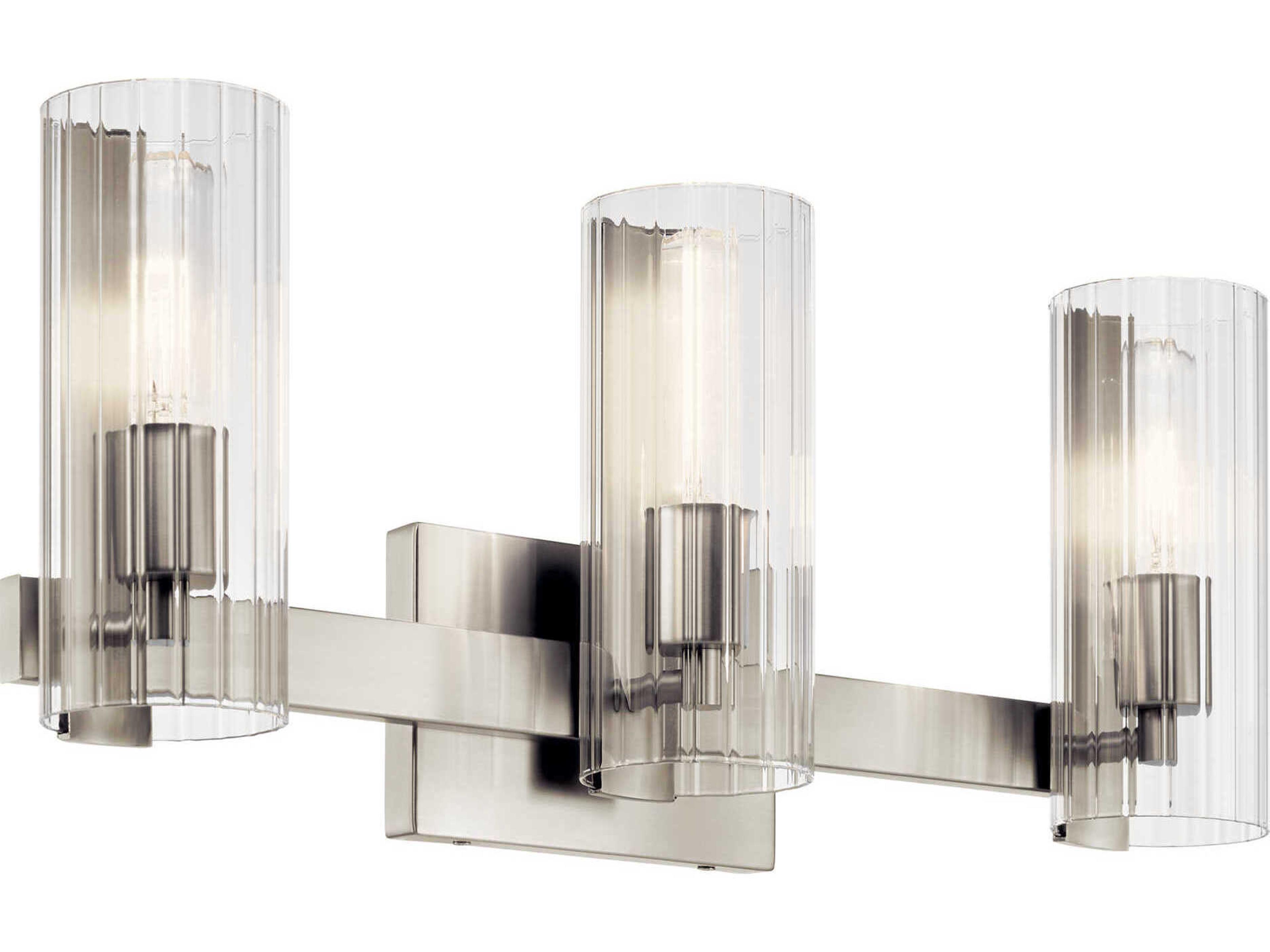 Jemsa 3-Light Brushed Nickel Vanity Light