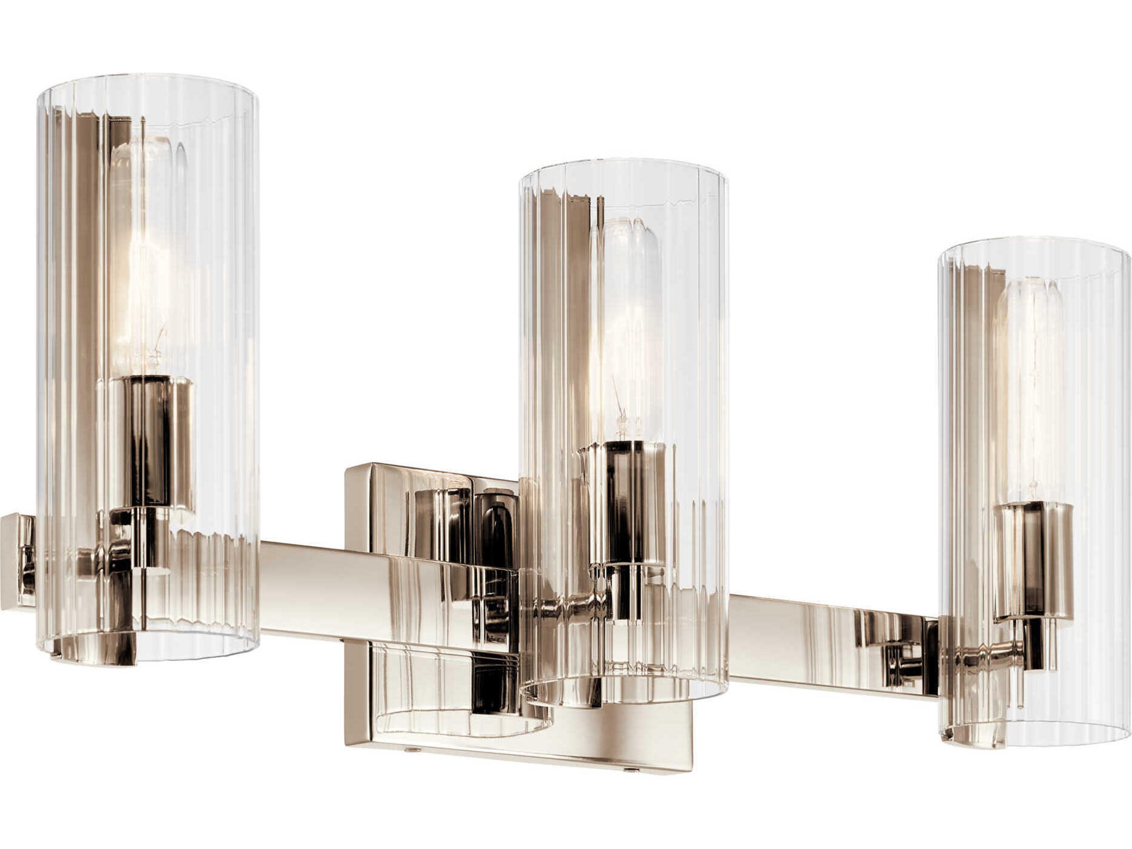 Jemsa 3-Light Polished Nickel Vanity Light