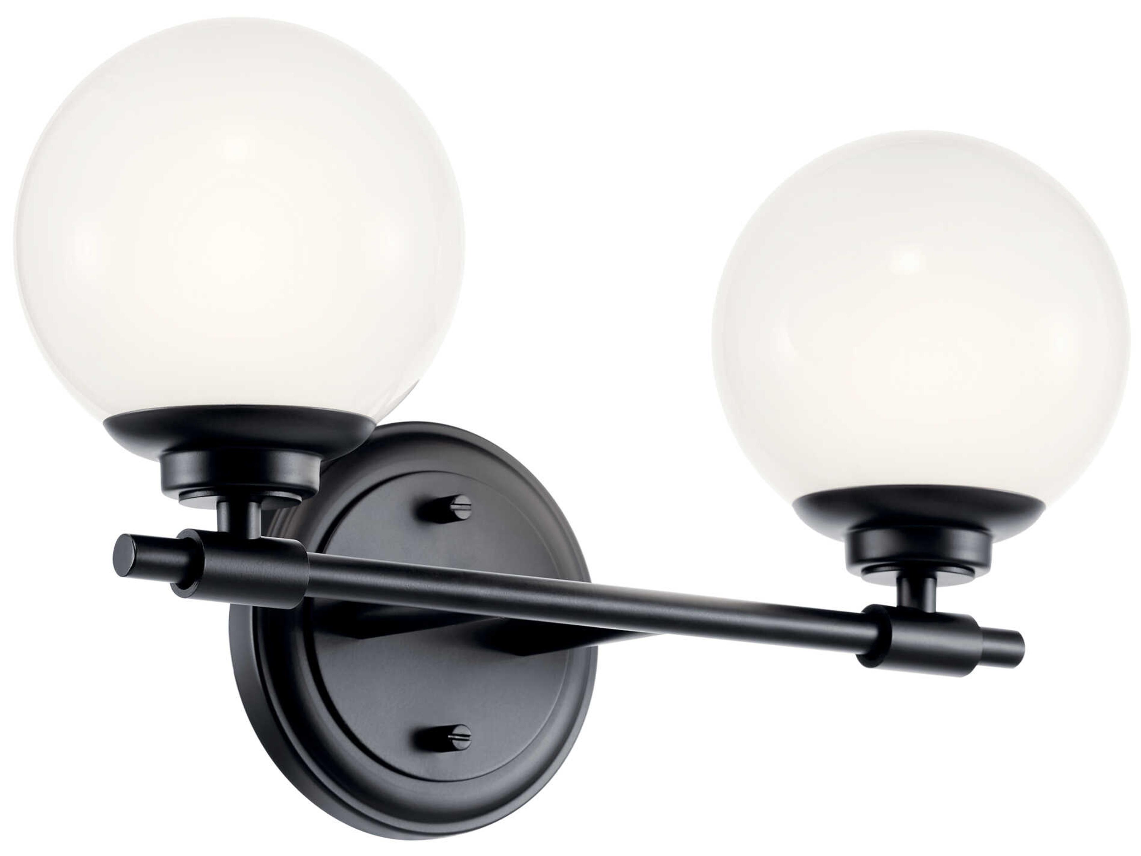 Benno 2-Light Black Vanity Light