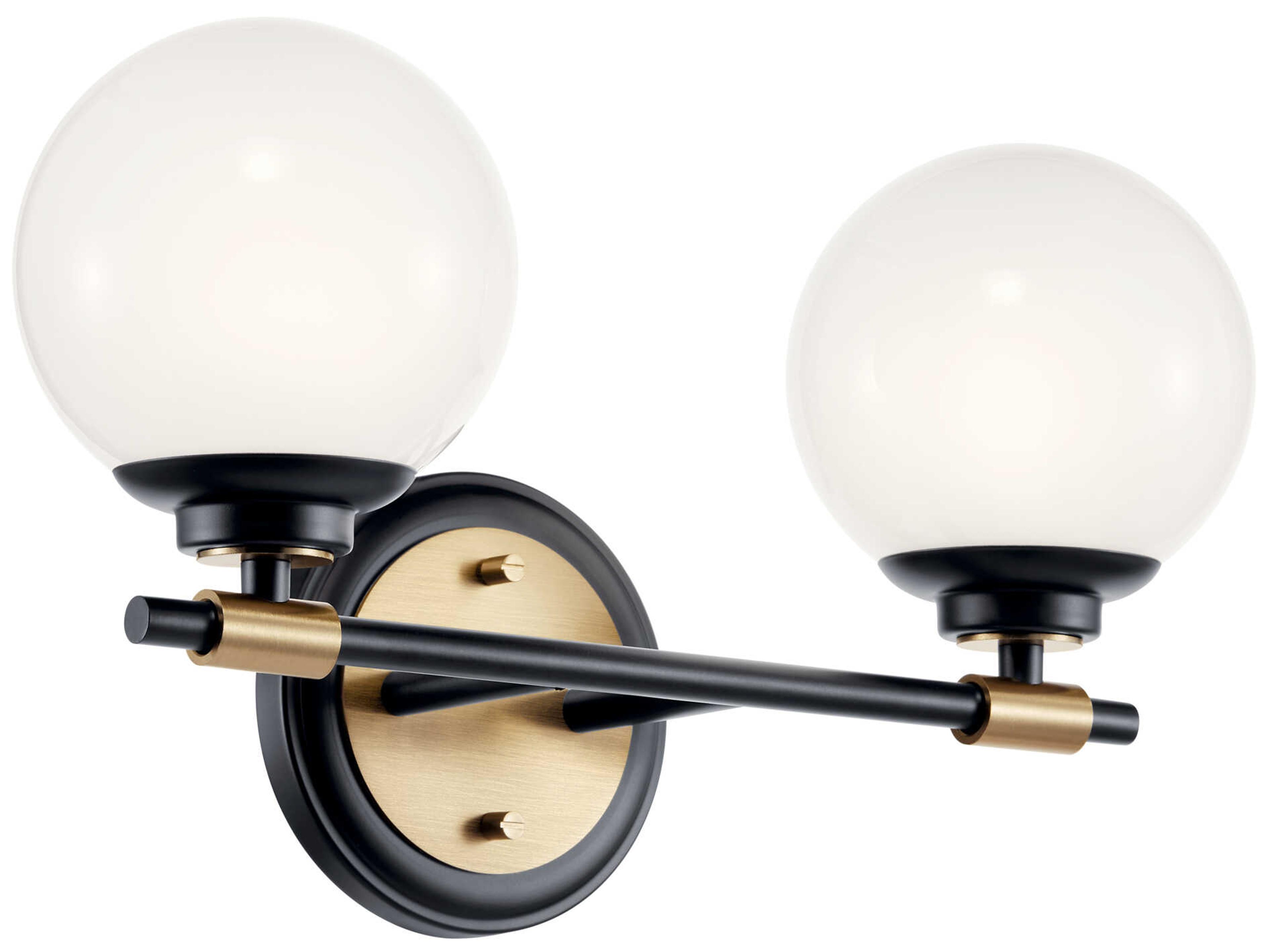 Benno 2-Light Black Vanity Light