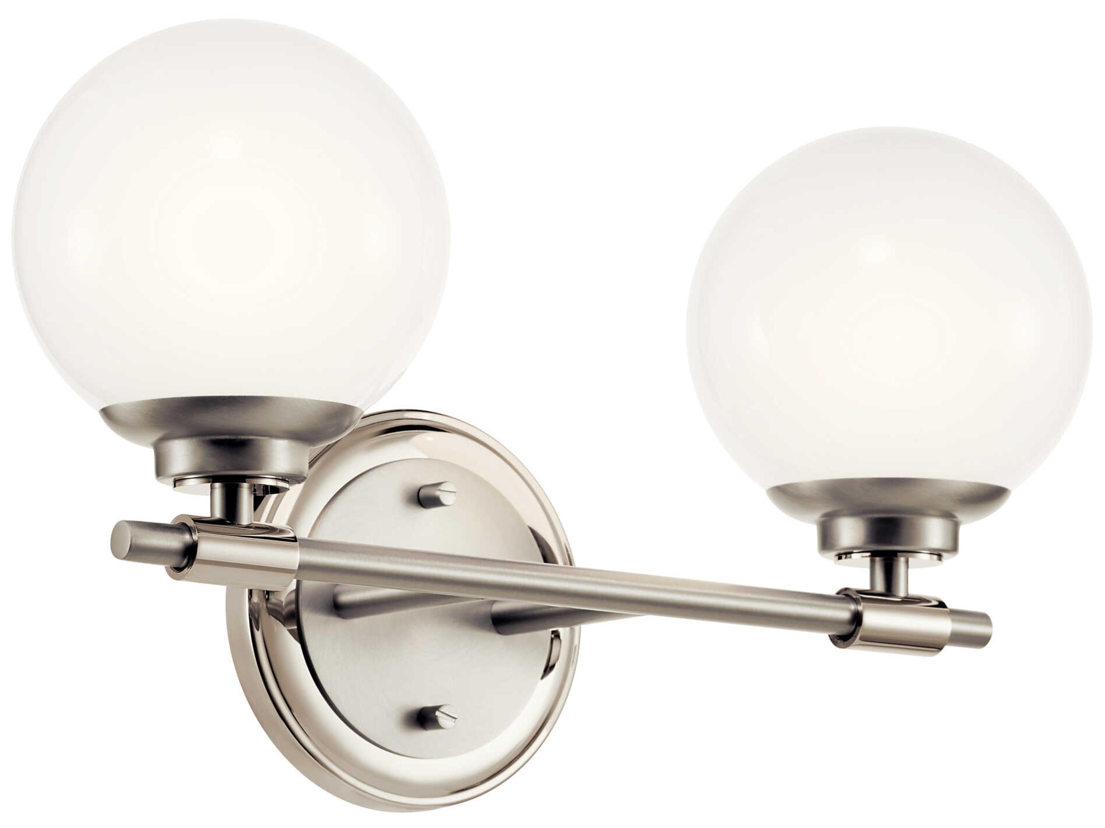Benno 2-Light Polished Nickel Vanity Light
