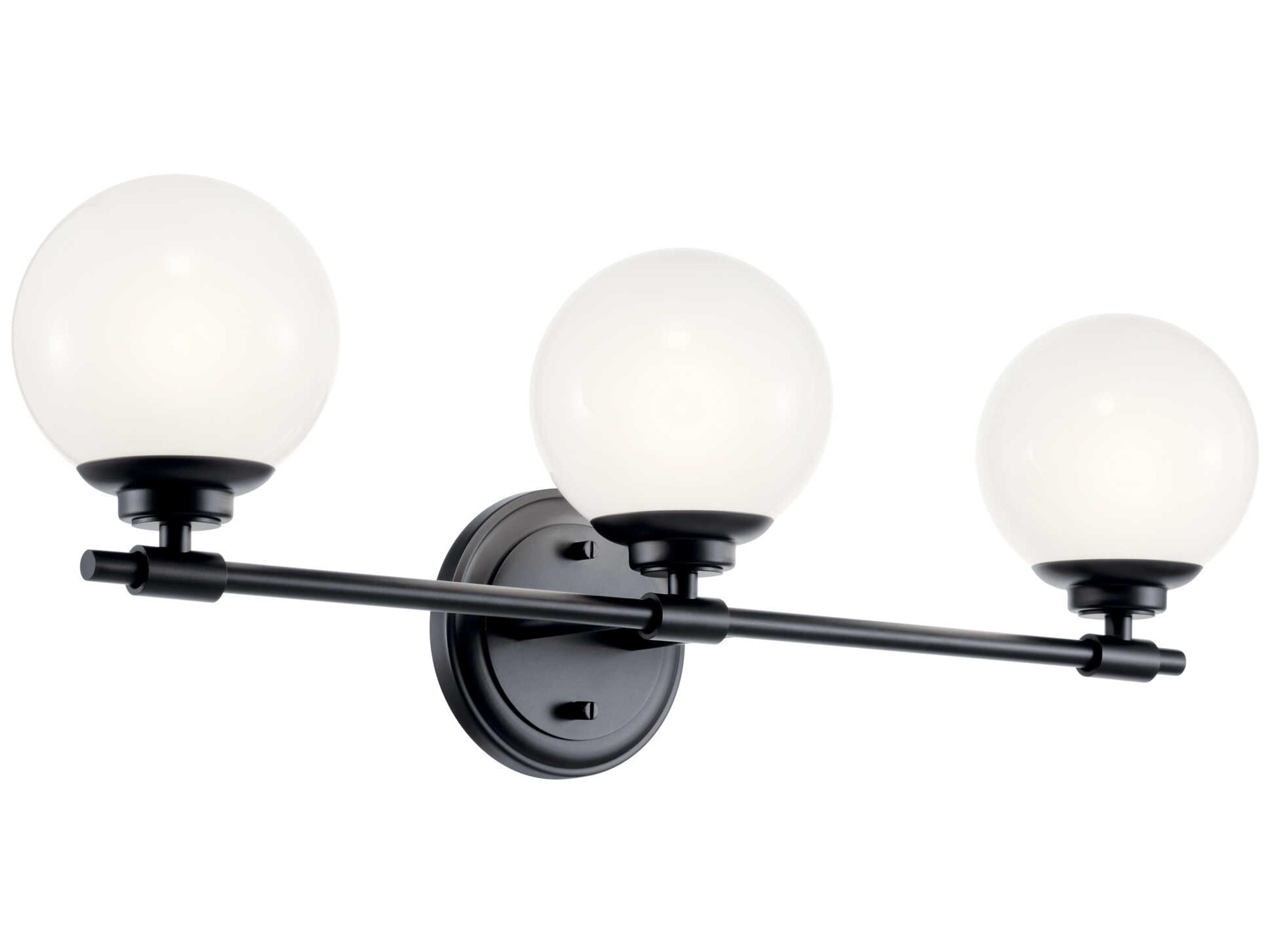 Benno 3-Light Black Vanity Light