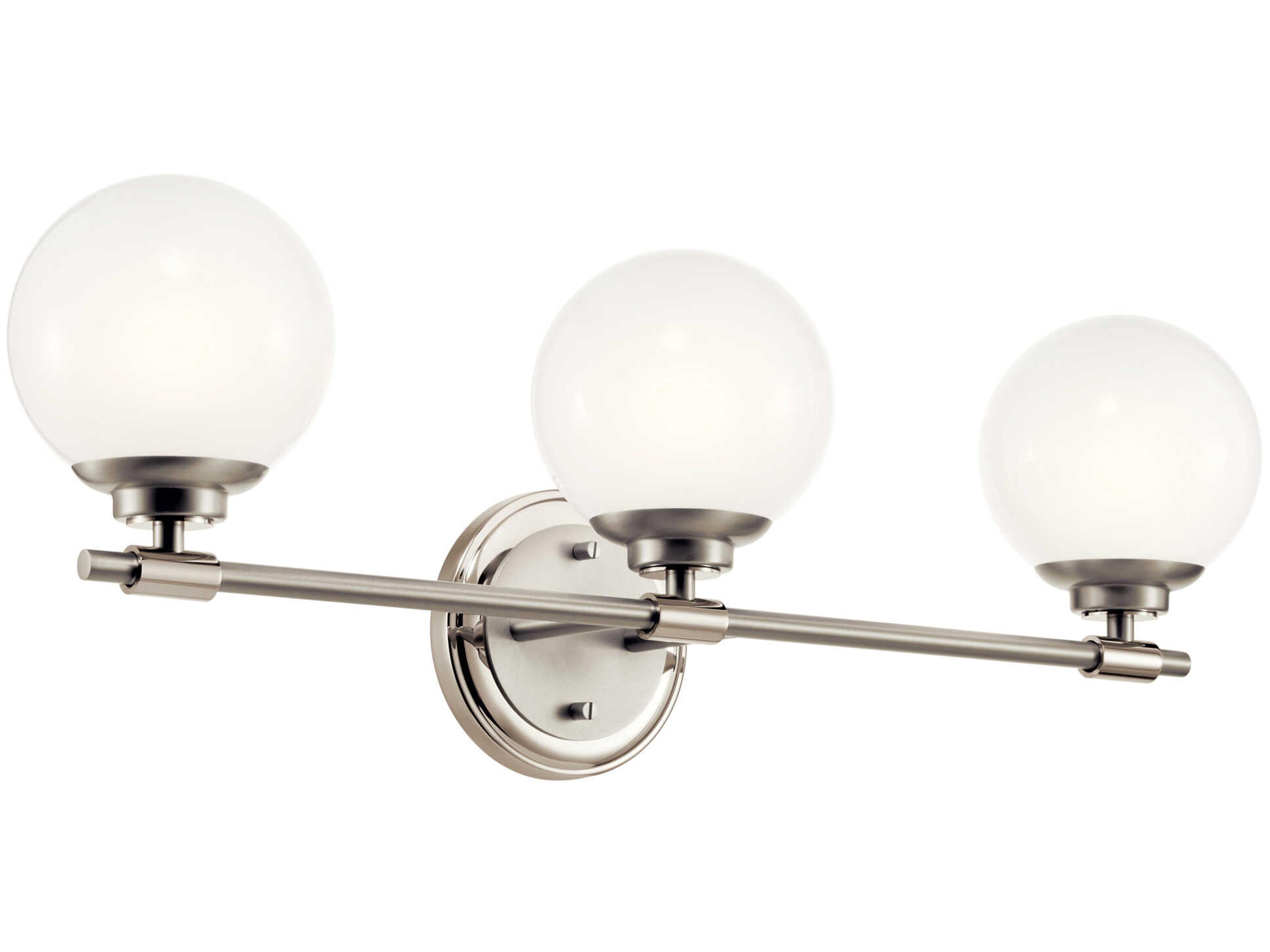 Benno 3-Light Polished Nickel Vanity Light