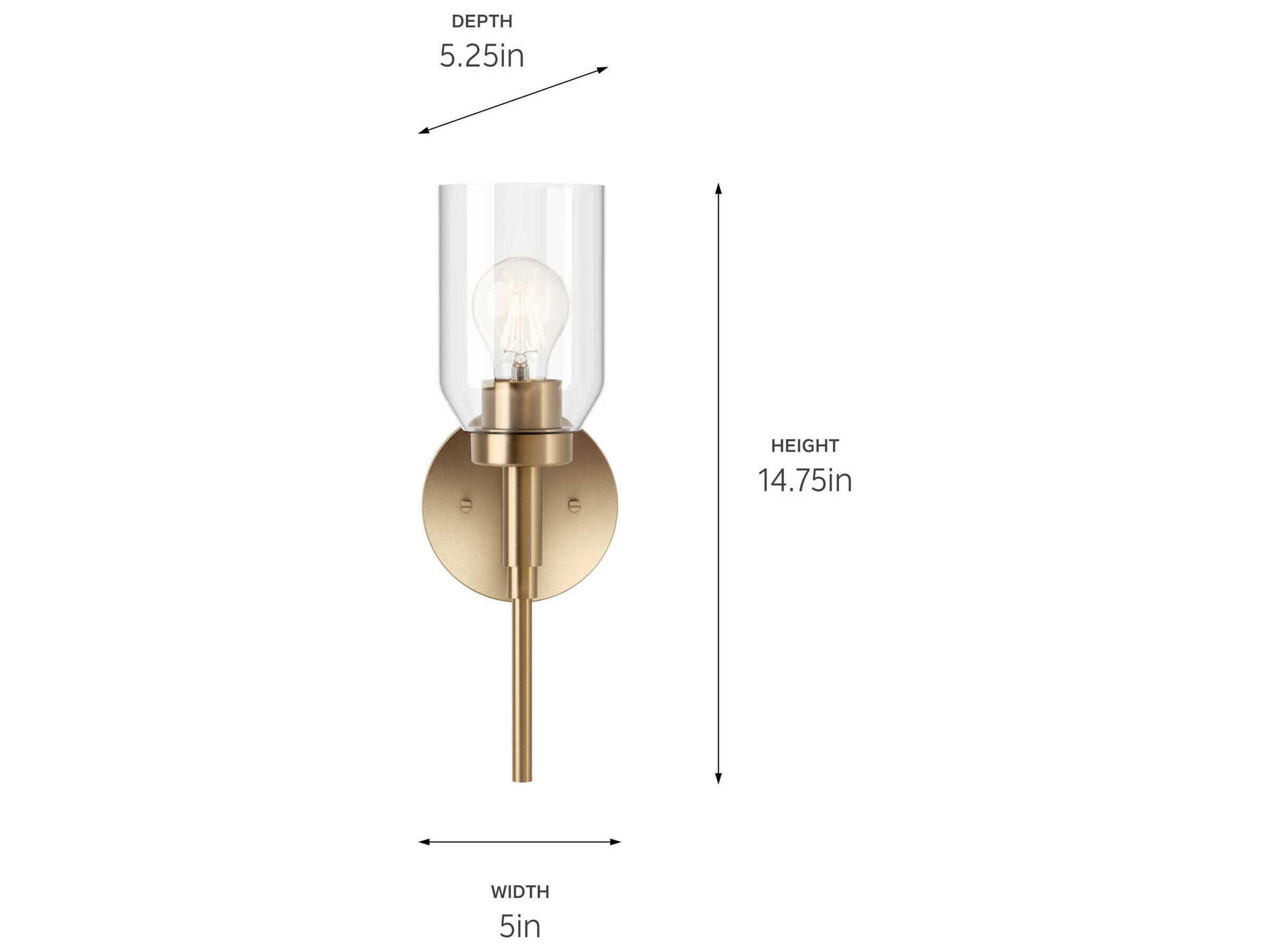 Kichler Madden 1-Light Champagne Bronze Wall Sconce