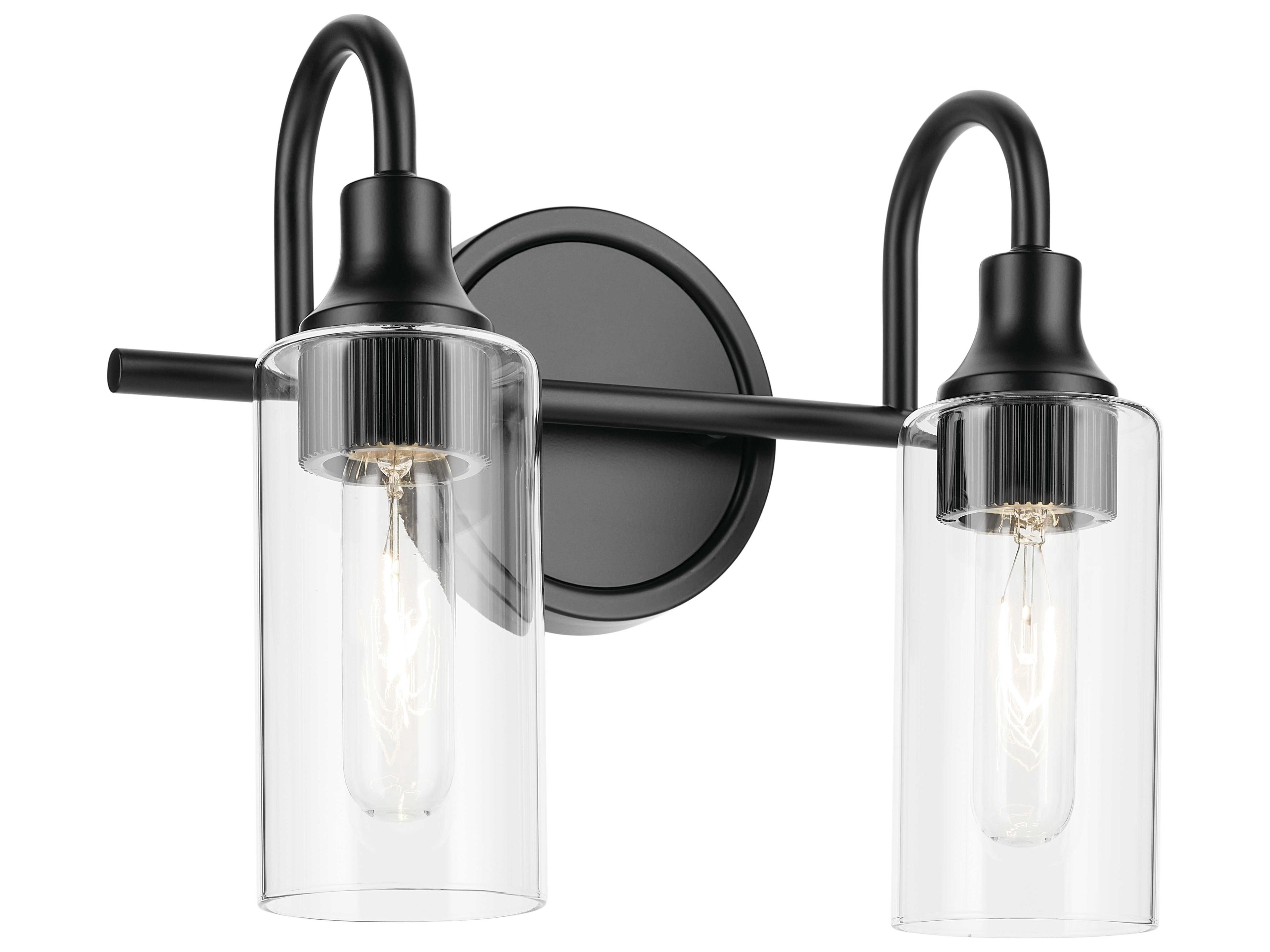 Kavi 2-Light Black Vanity Light
