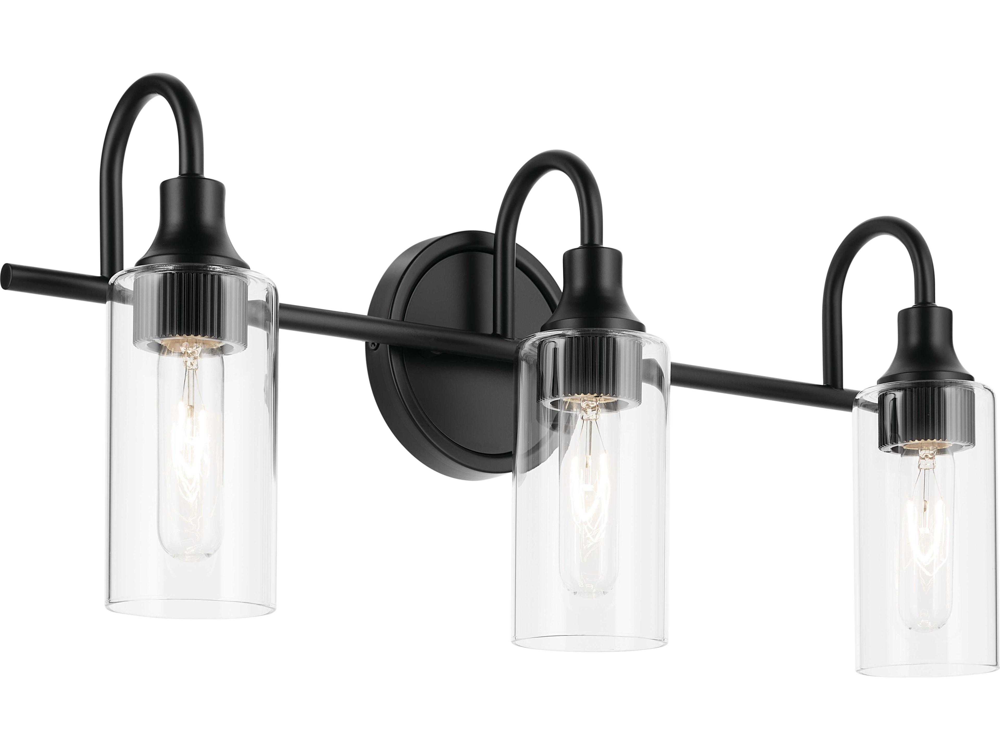 Kavi 3-Light Black Vanity Light