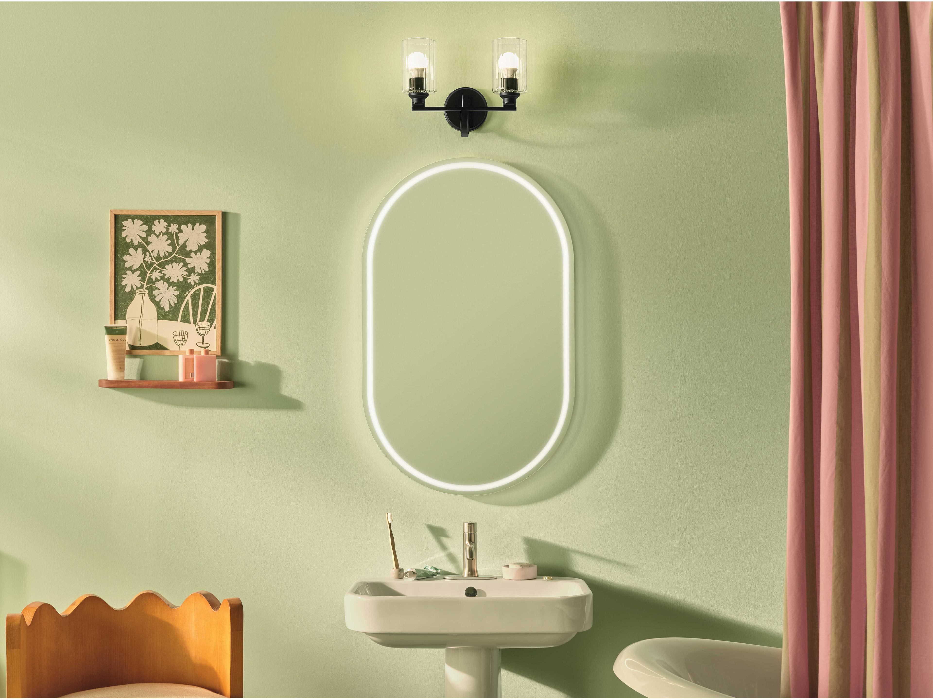 Kichler Gioe 2-Light Black Vanity Light