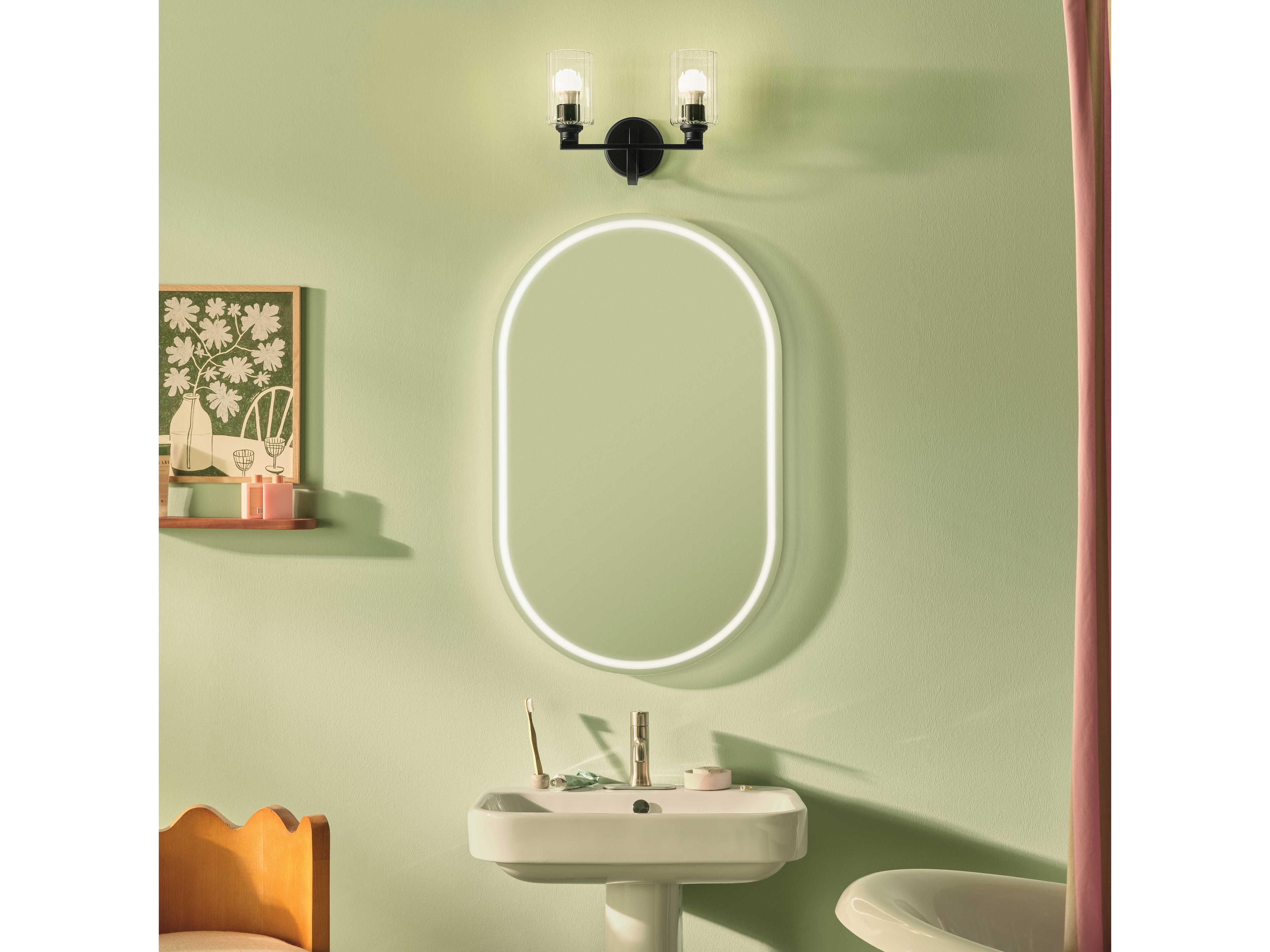 Kichler Gioe 2-Light Black Vanity Light