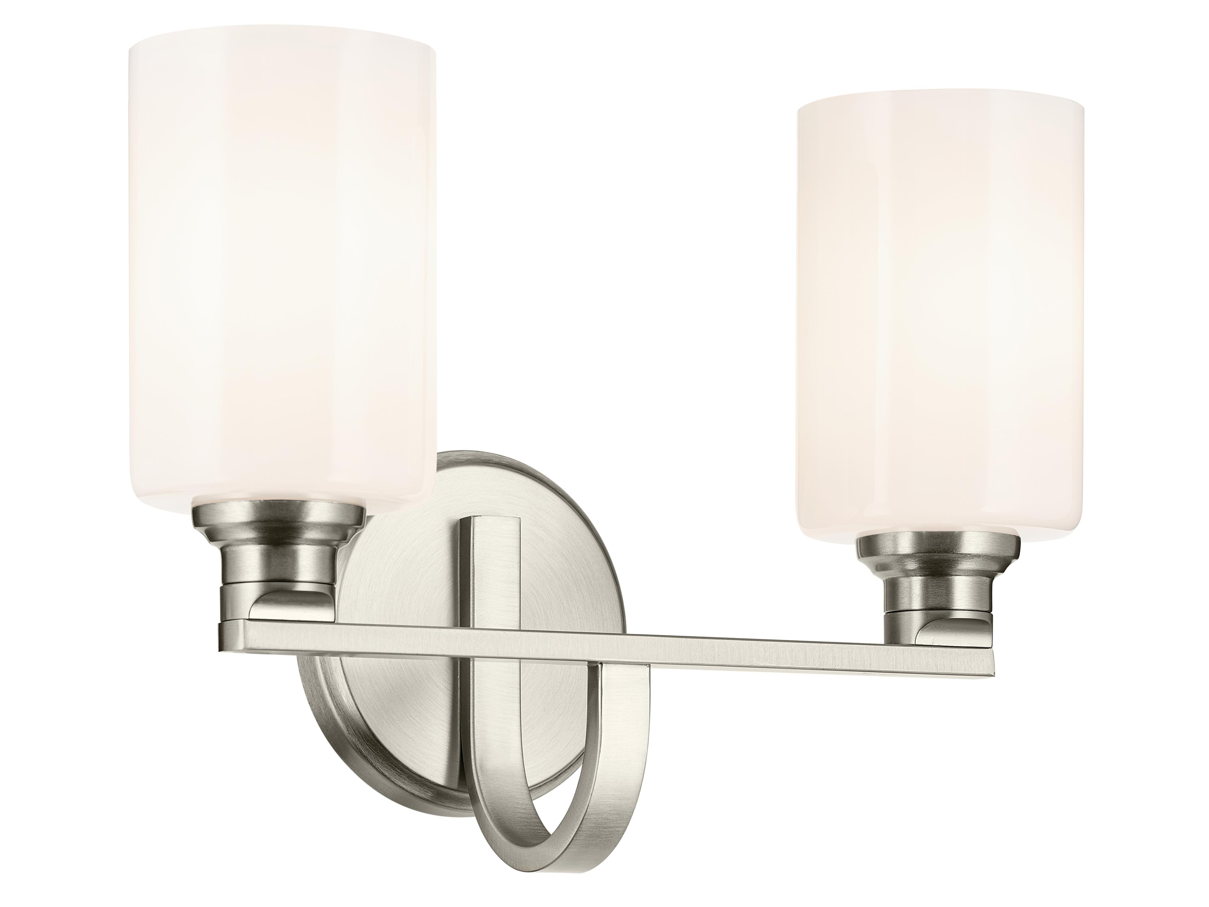 Gioe 2-Light Brushed Nickel Vanity Light