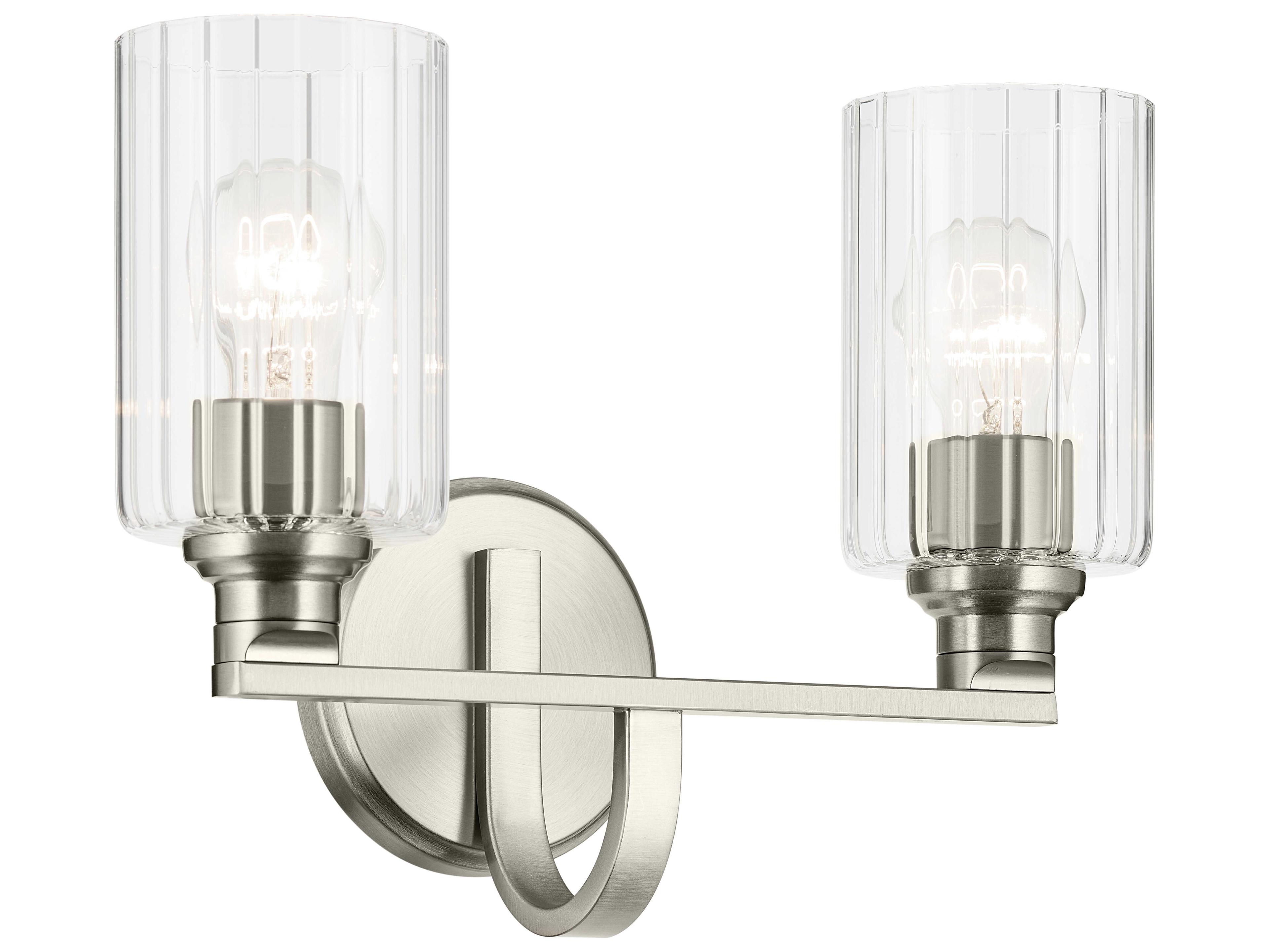 Gioe 2-Light Brushed Nickel Vanity Light