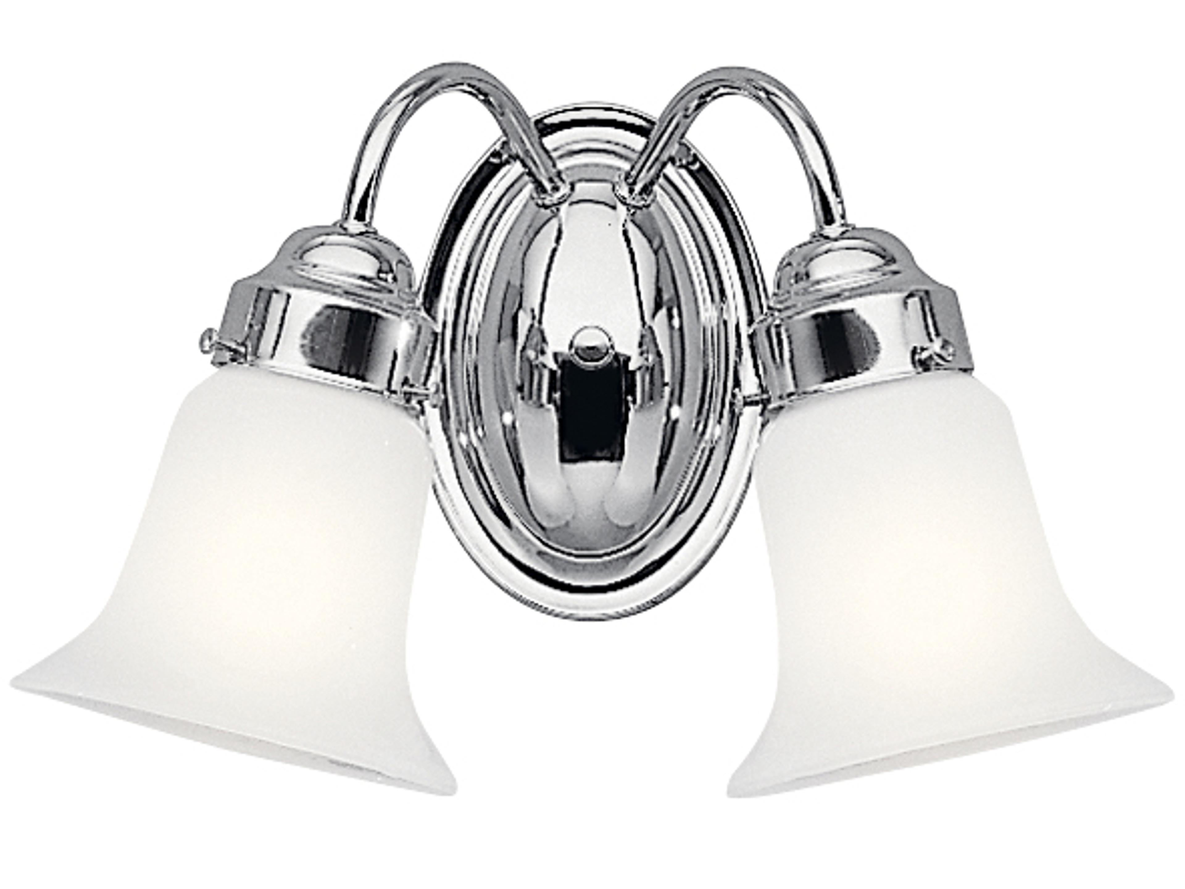 2-Light Chrome Glass Vanity Light