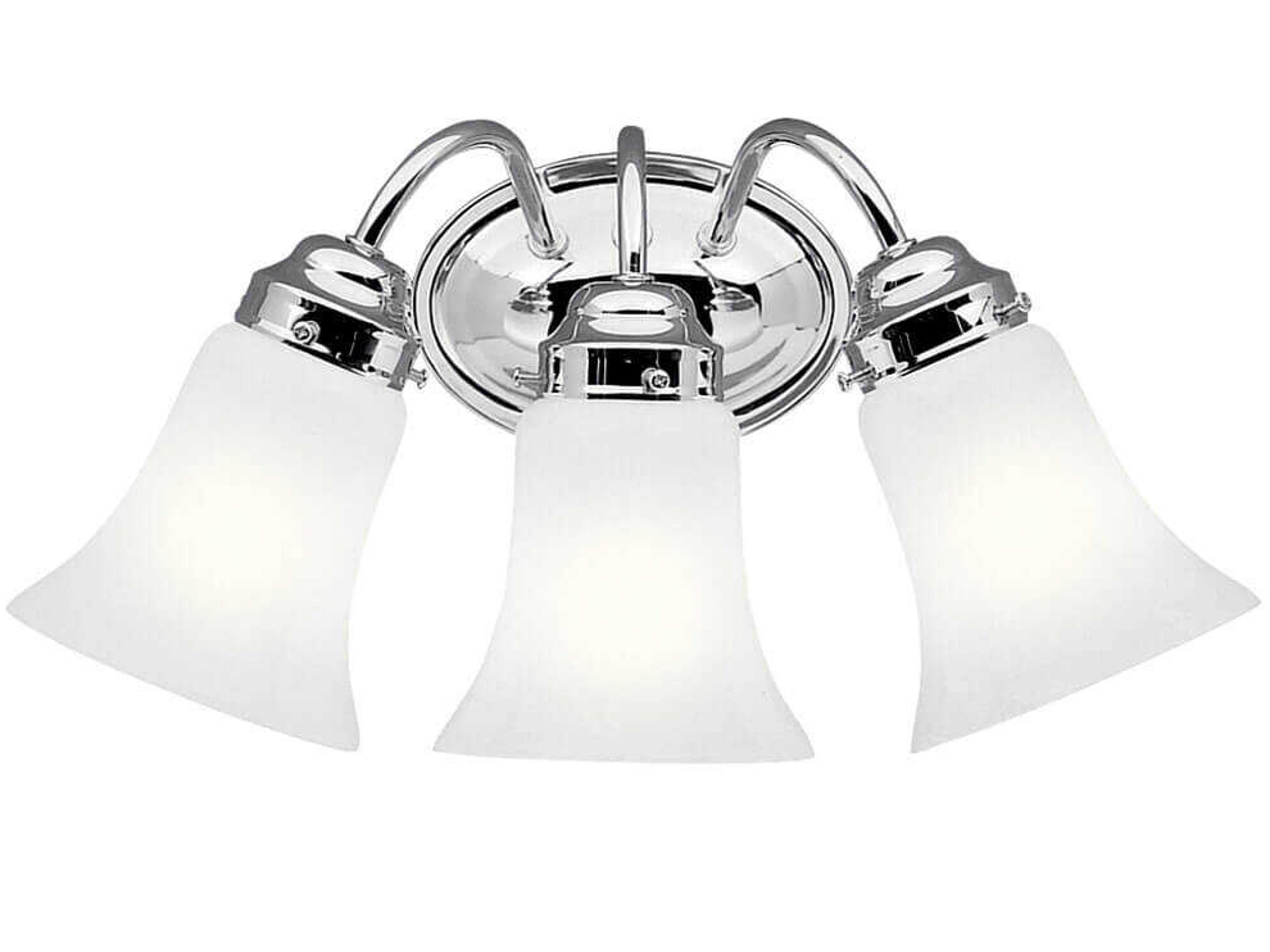 3-Light Chrome Glass Vanity Light