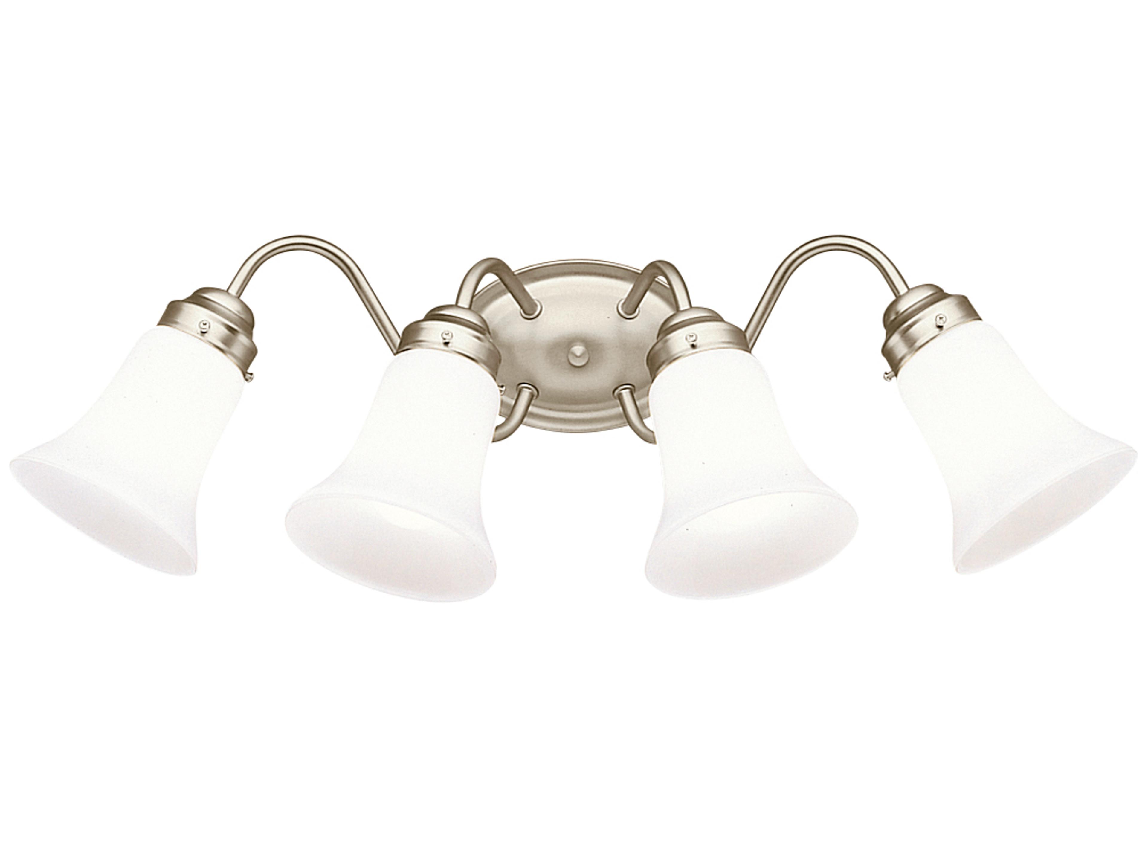 4-Light Brushed Nickel Glass Vanity Light