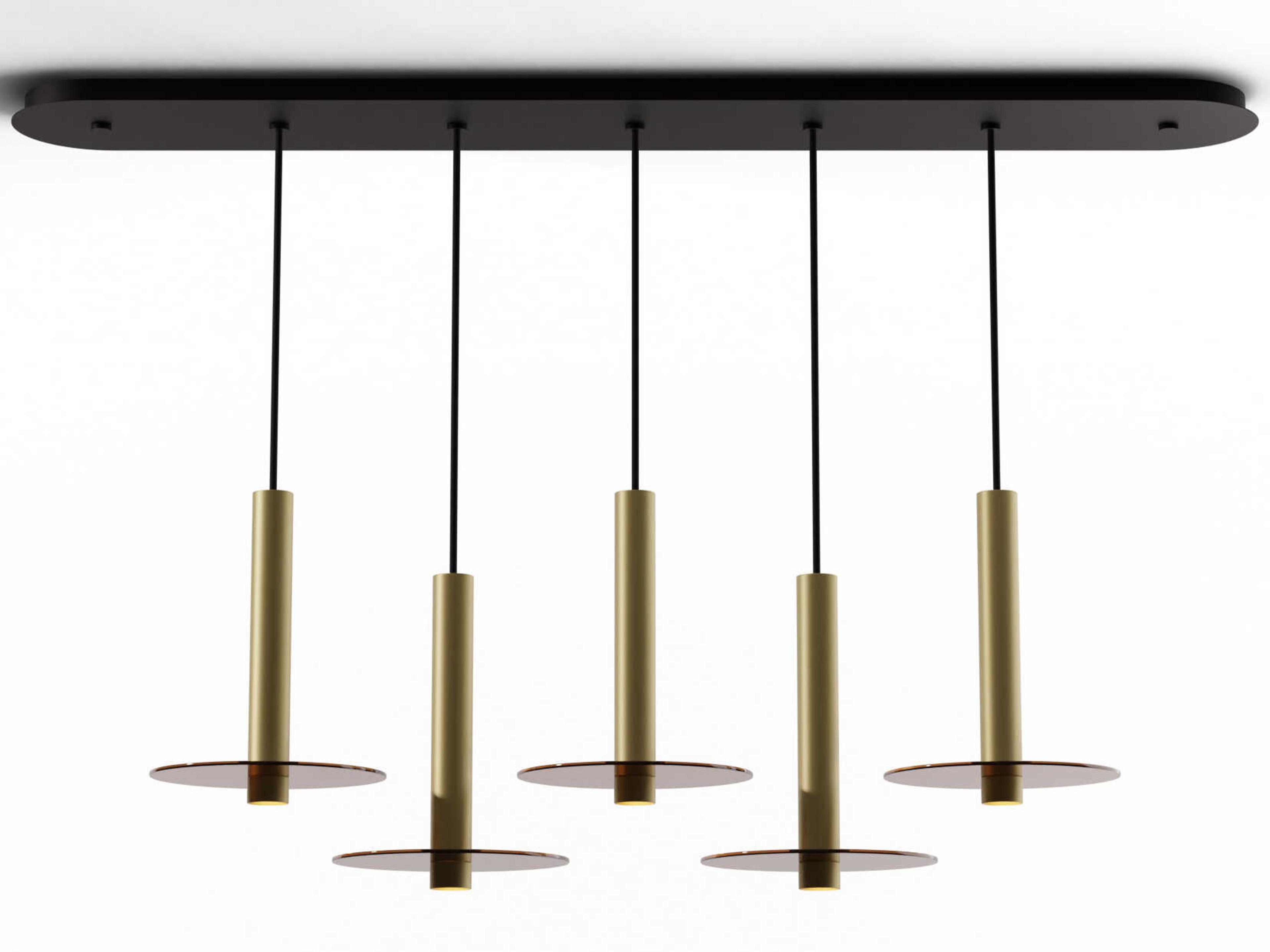 Combi Linear Multi-Light Pendant in Brushed Brass