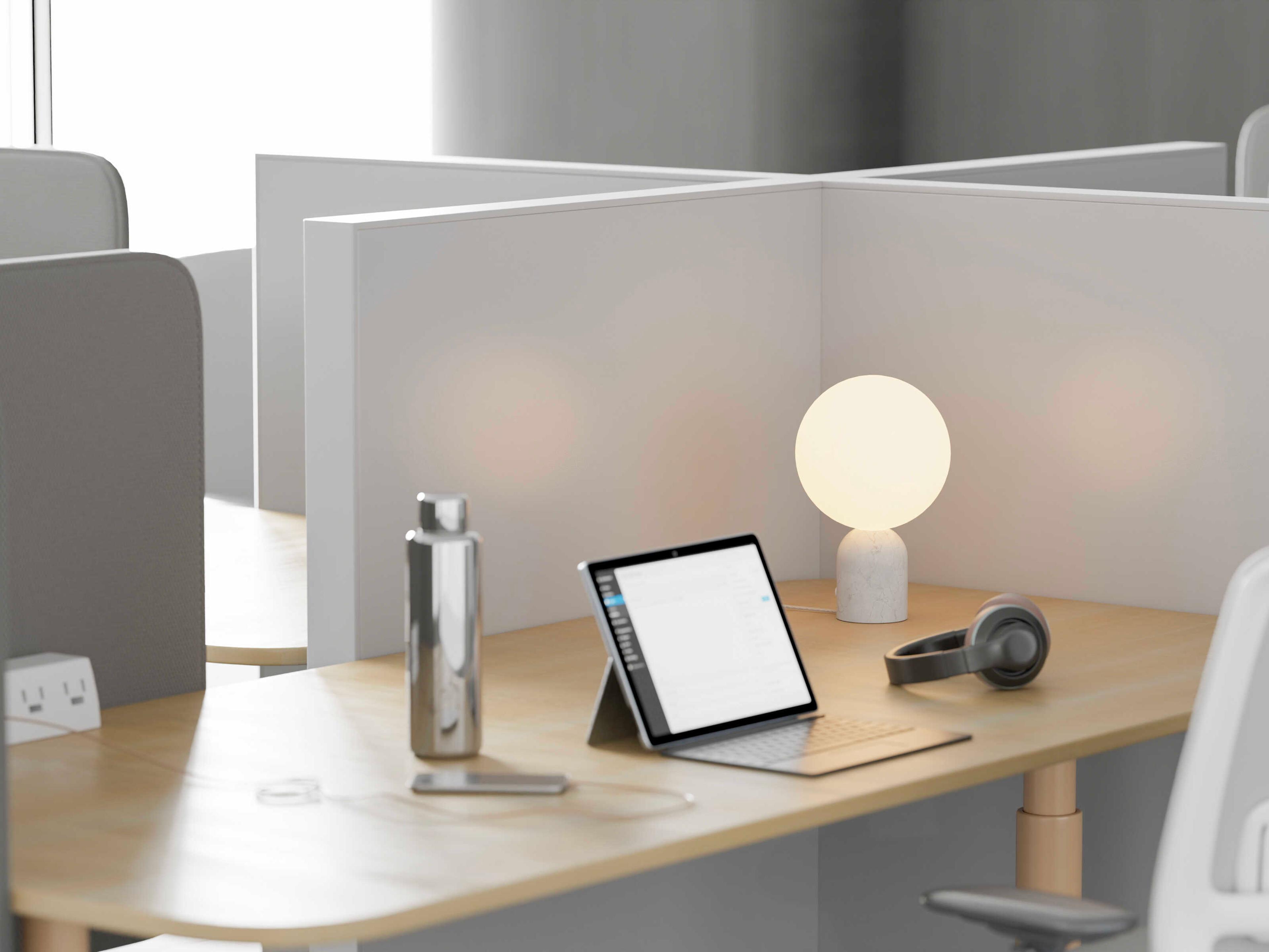 Koncept Dude Carrara White Table Lamp