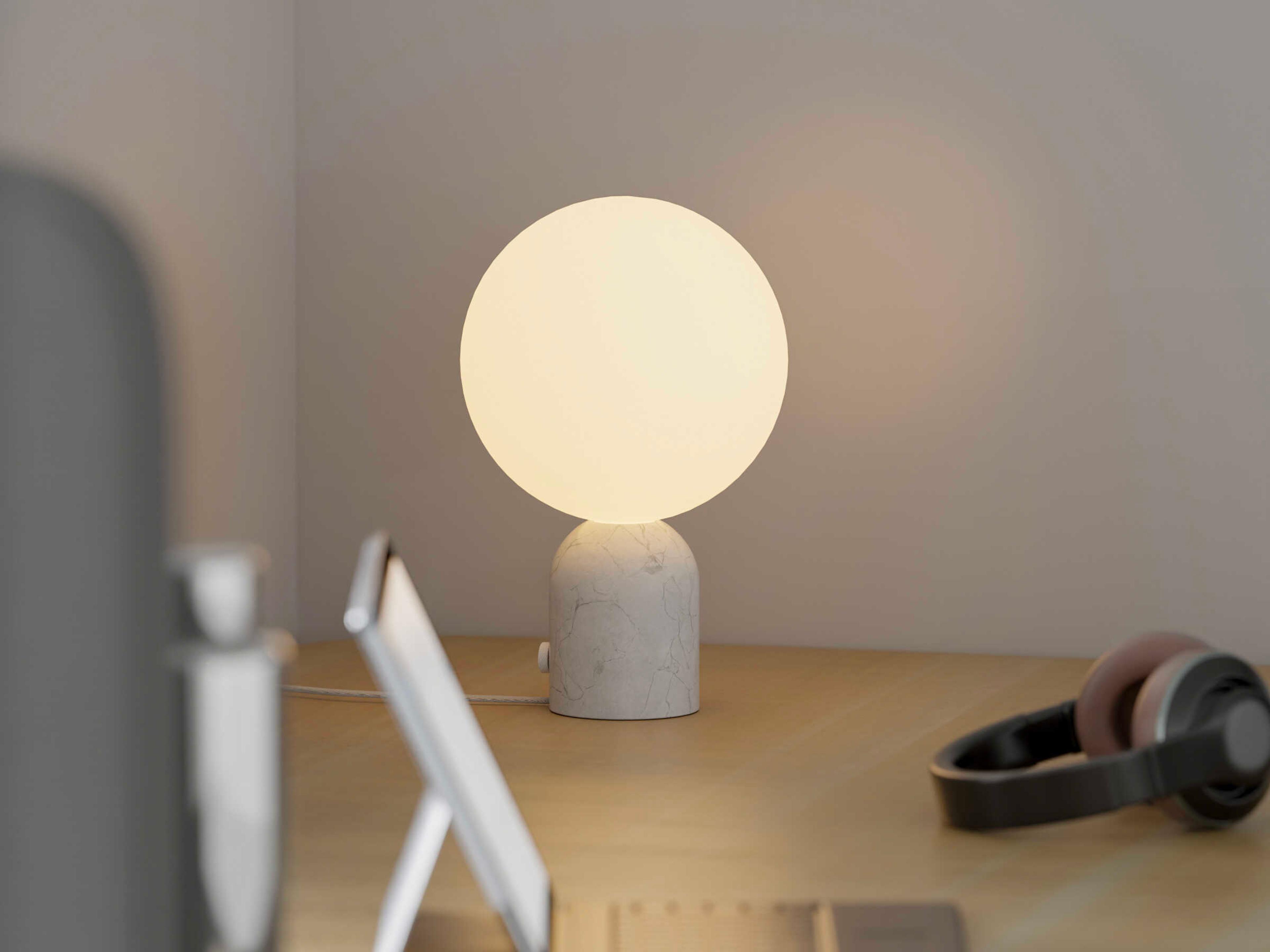 Koncept Dude Carrara White Table Lamp
