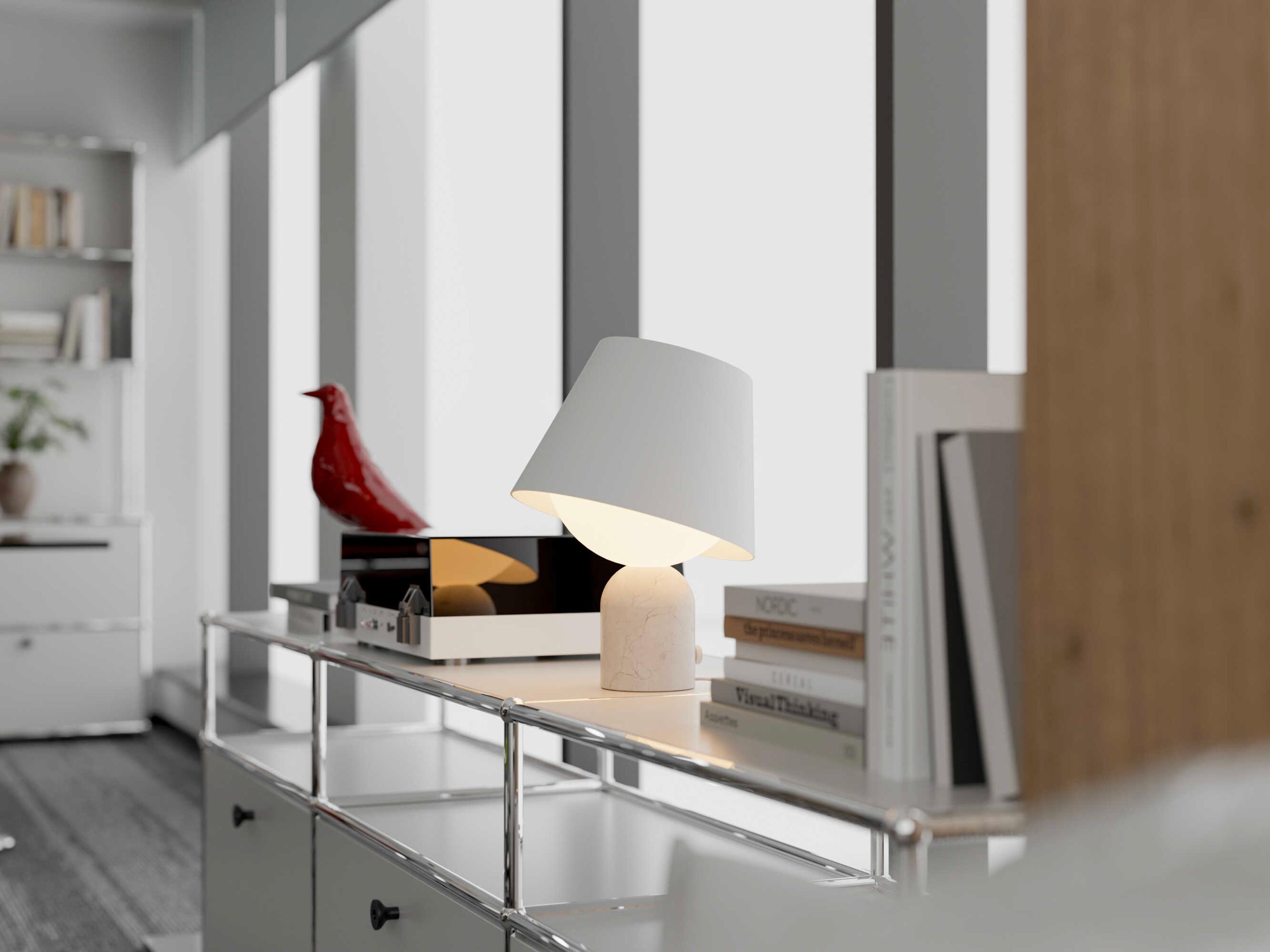 Koncept Dude Carrara White Table Lamp