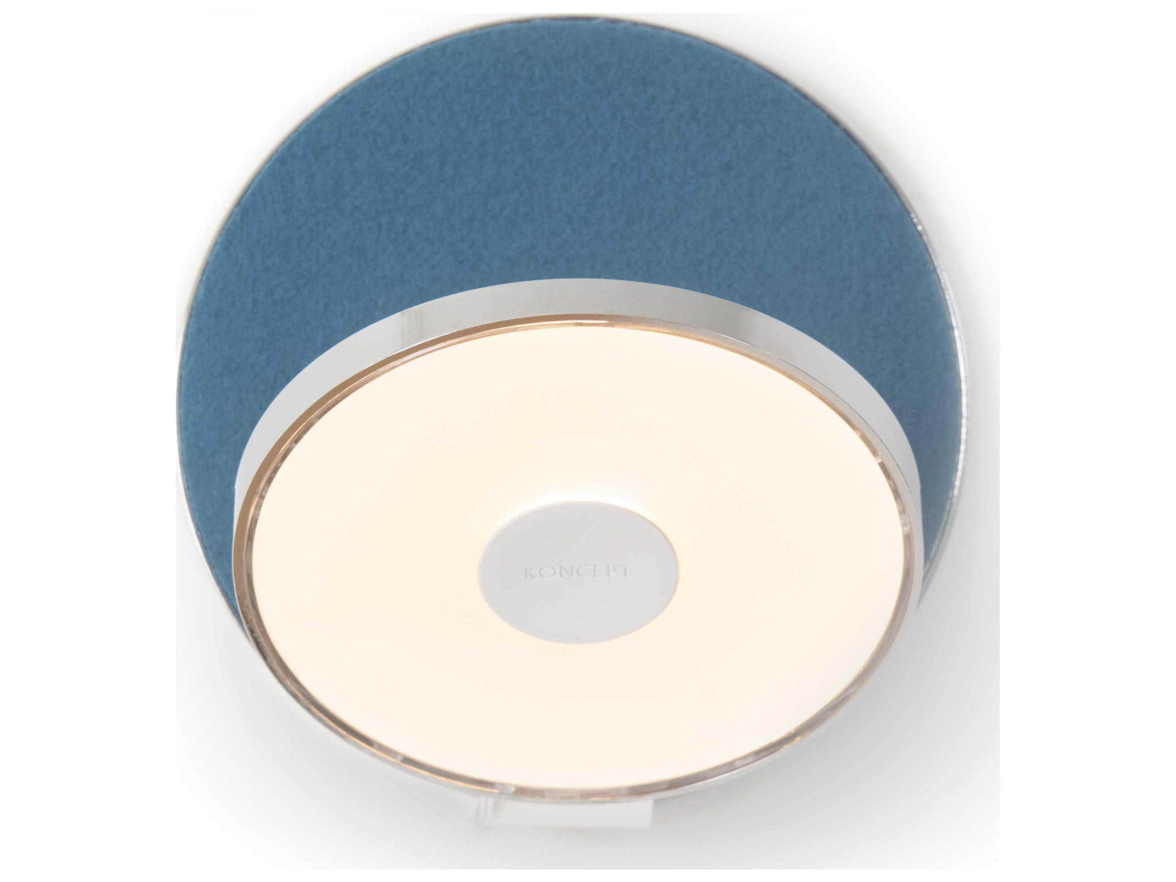 Gravy LED Wall Sconce in Chrome with Azure Felt