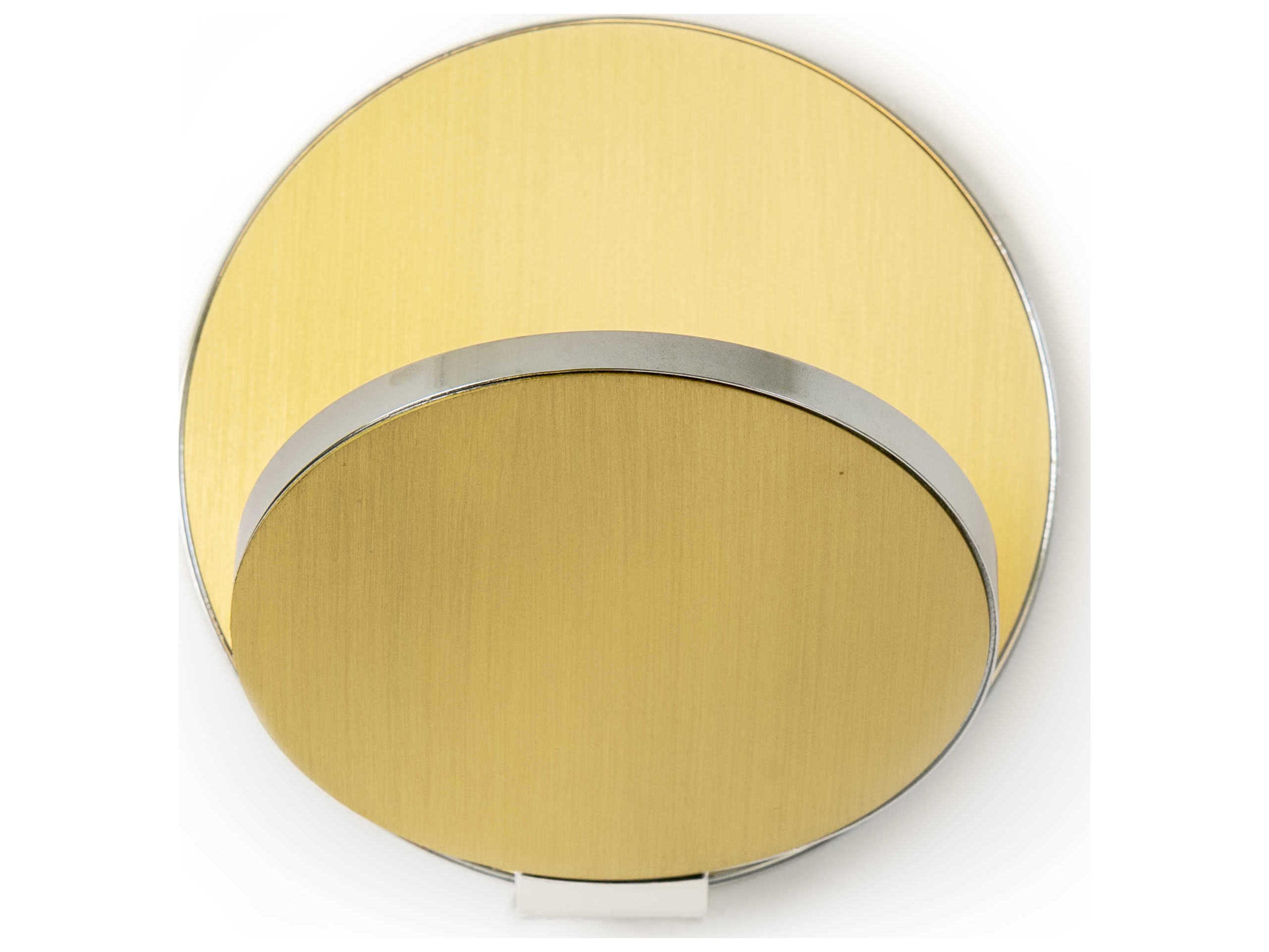 Koncept Gravy Chrome Body Brushed Brass Face Plates LED Wall Sconce