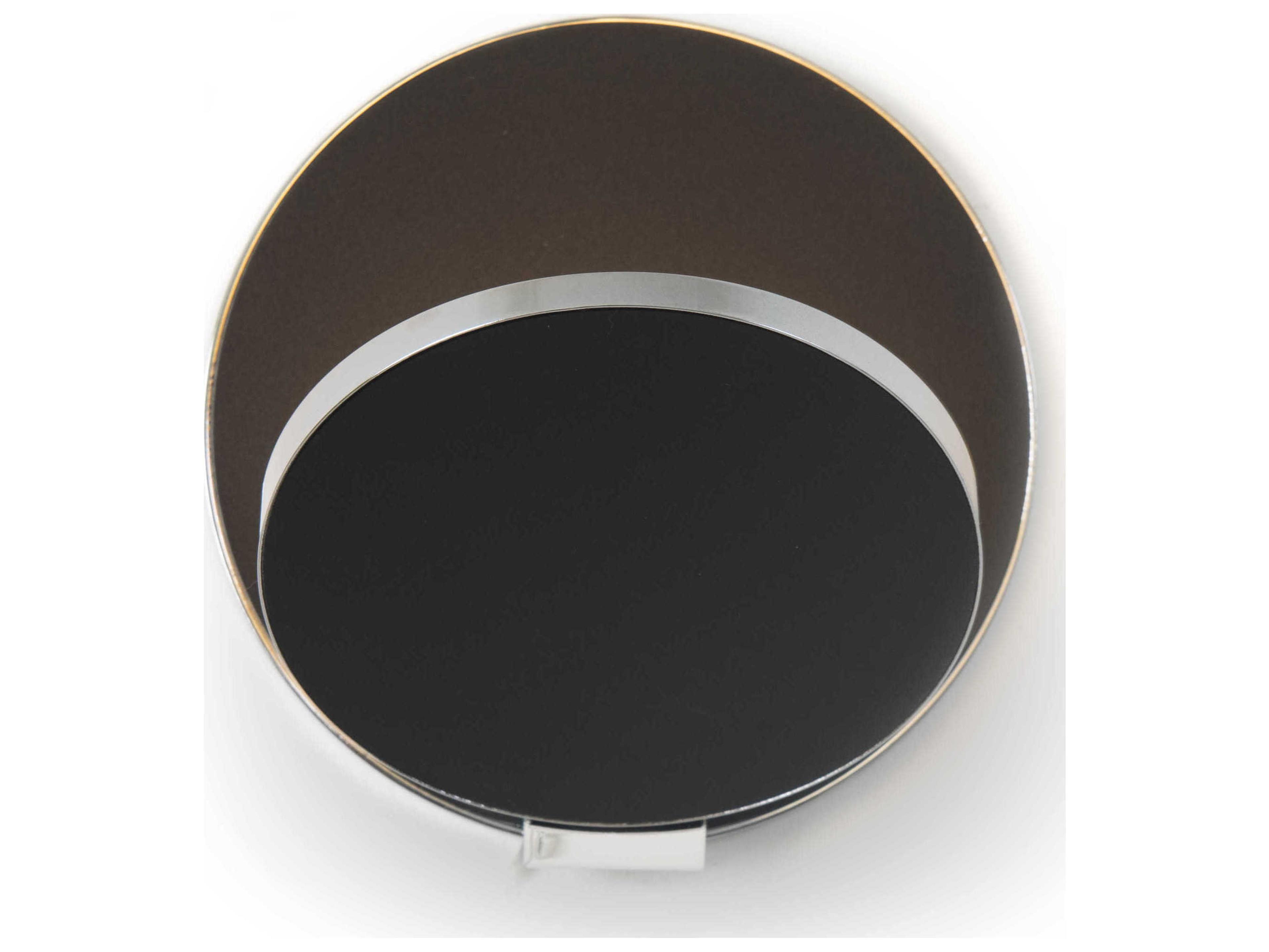 Koncept Gravy Chrome Body Metallic Black Face Plates LED Wall Sconce