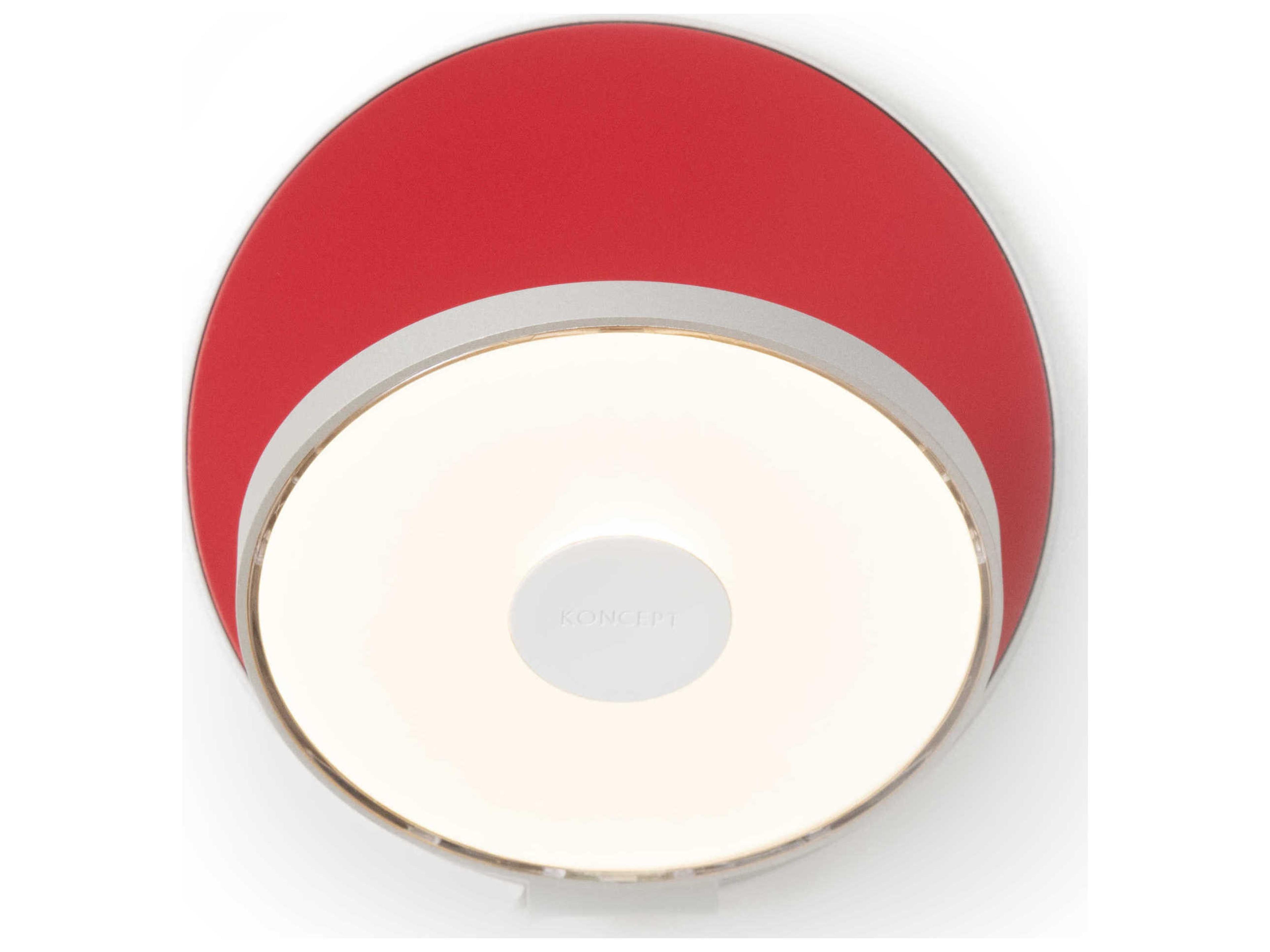 Koncept Gravy Silver Body Matte Red Plates LED Wall Sconce
