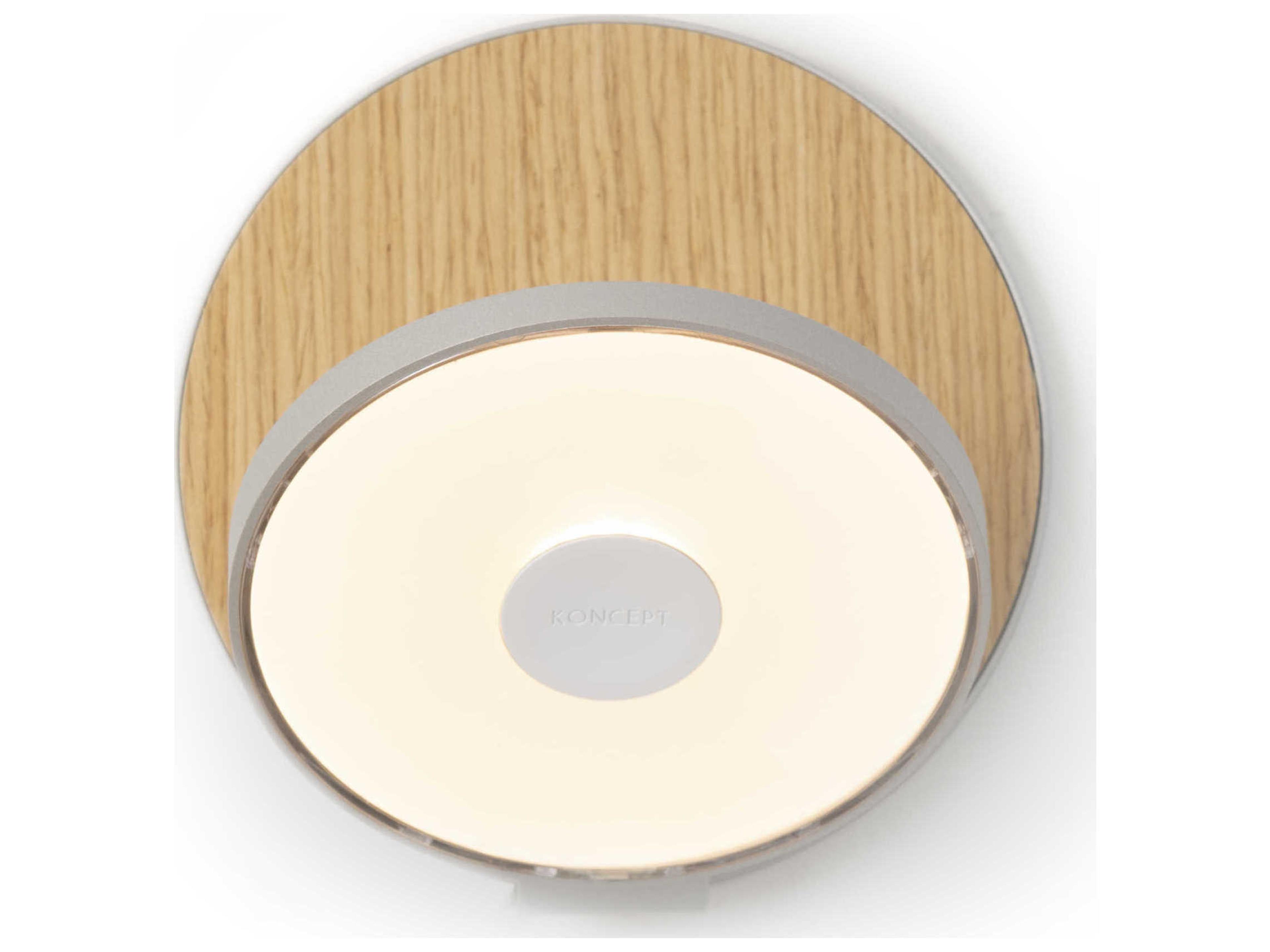 Gravy LED Wall Sconce in Silver and White Oak