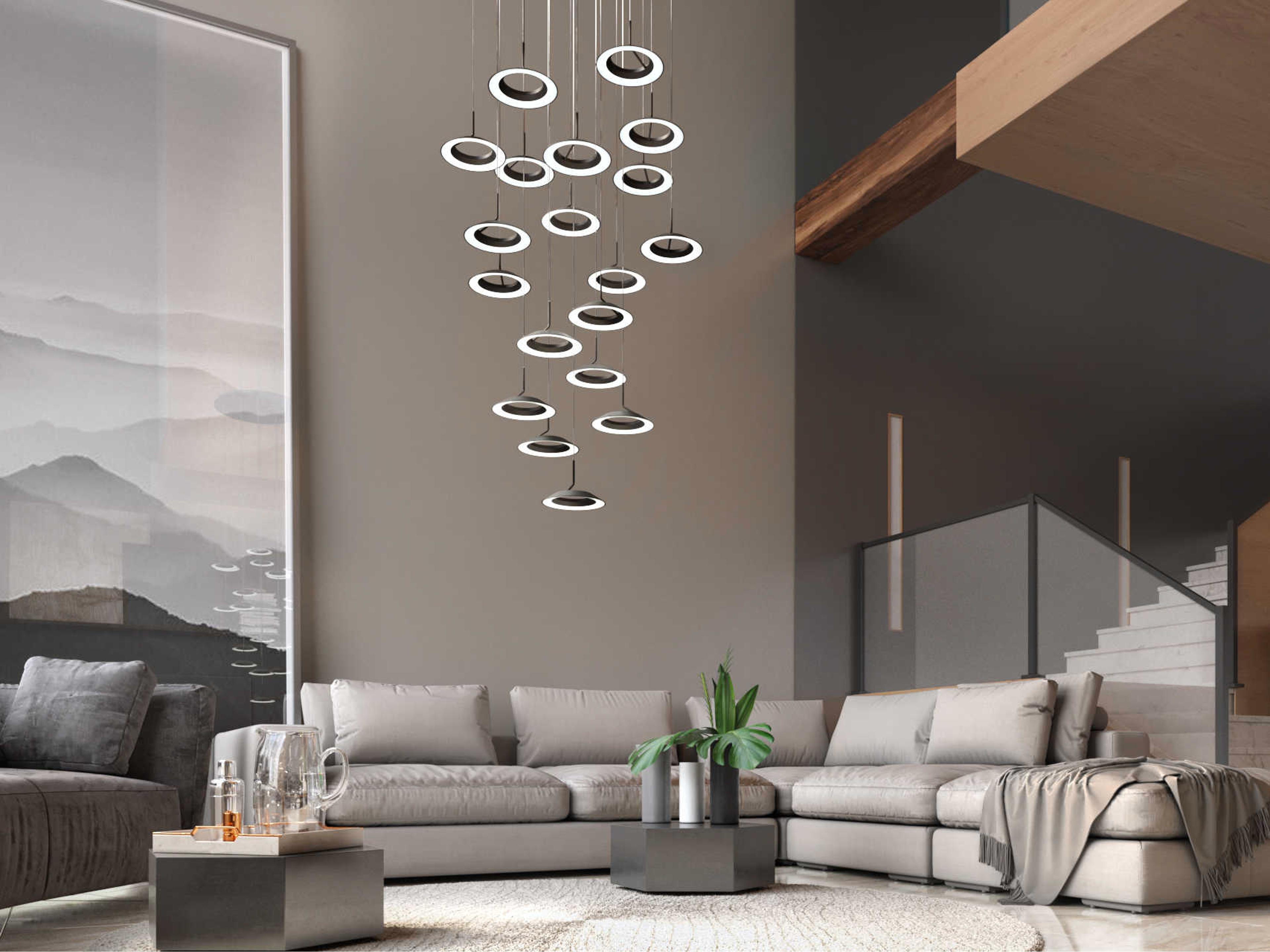 Koncept Royyo 19-Light Matte Black LED Round Pendant