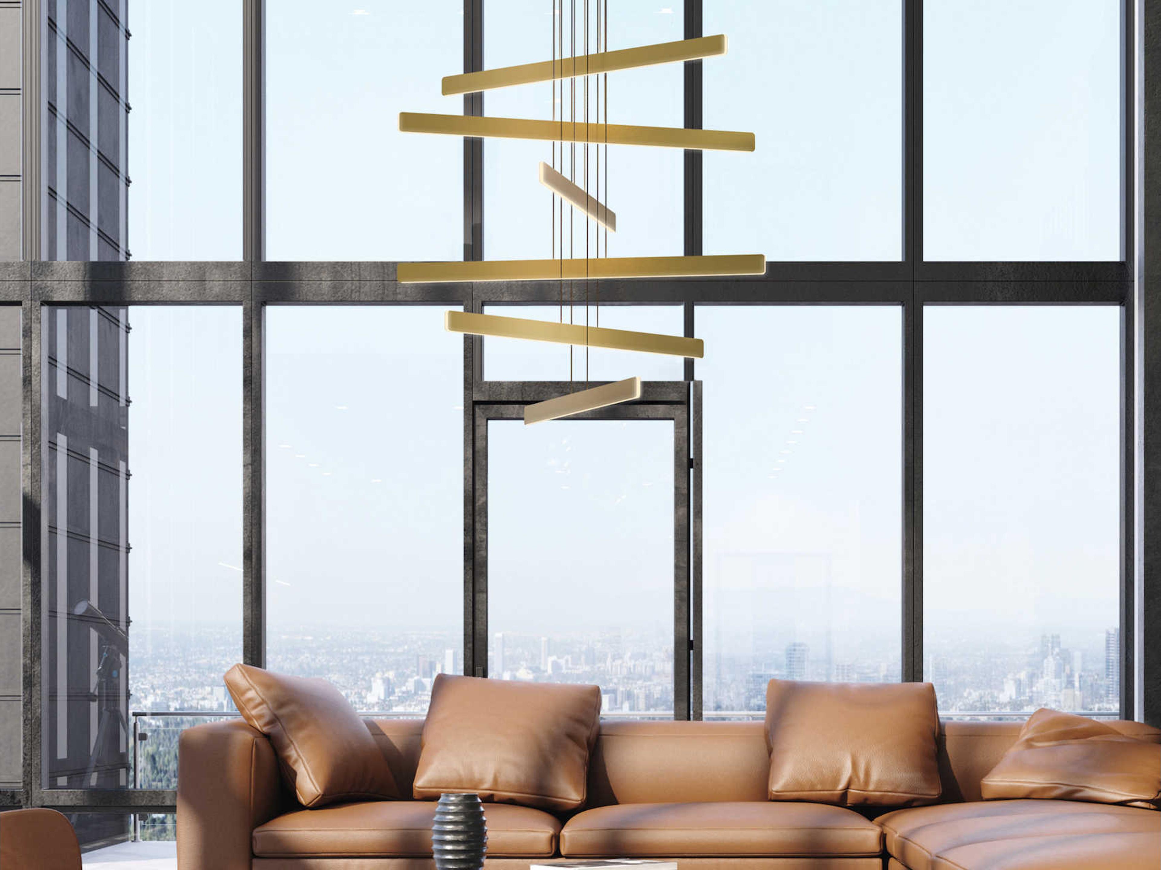 Koncept Sub 6-Light Gold LED Pendant