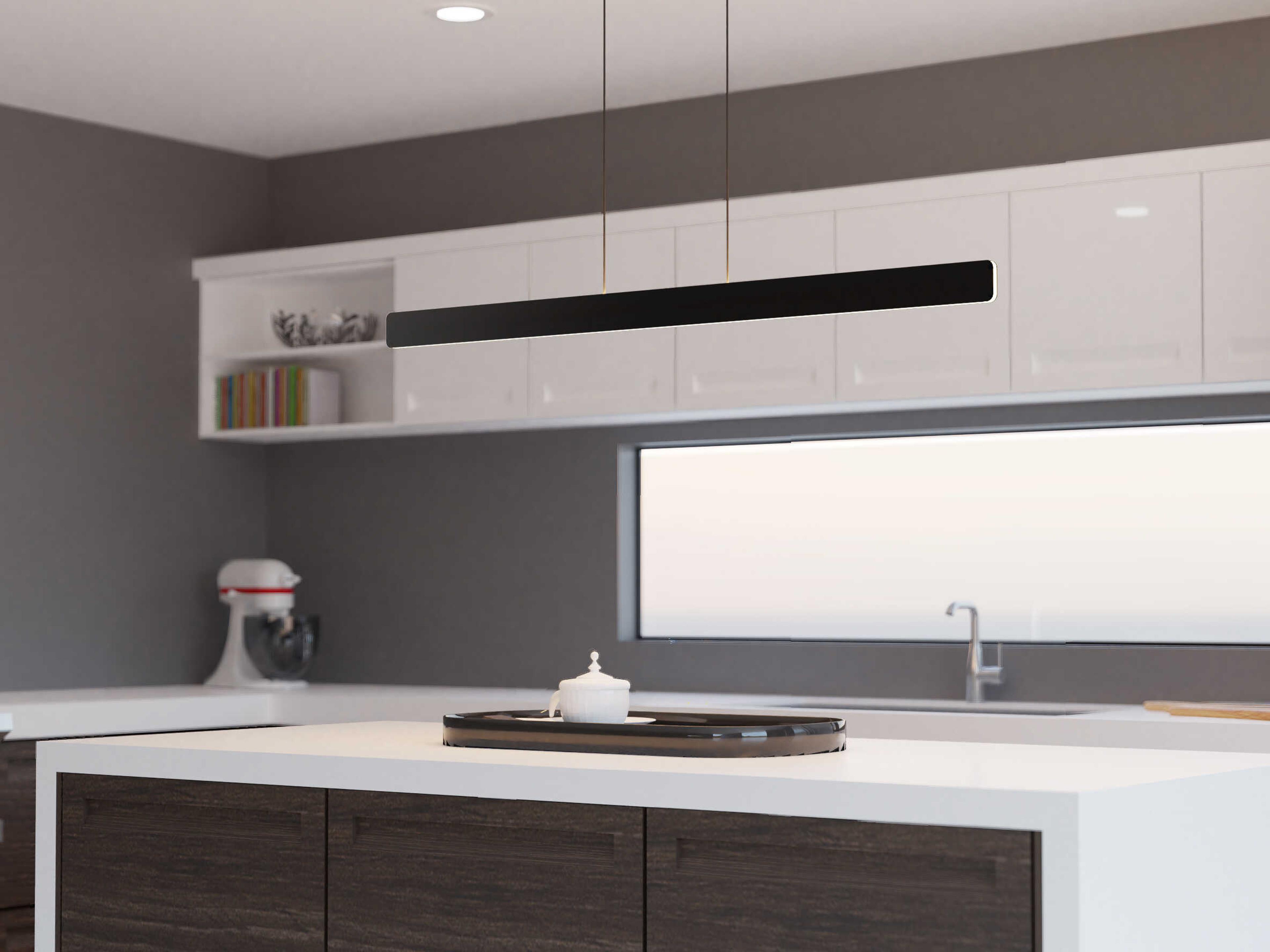 Koncept Sub Matte Black LED Linear Island Pendant